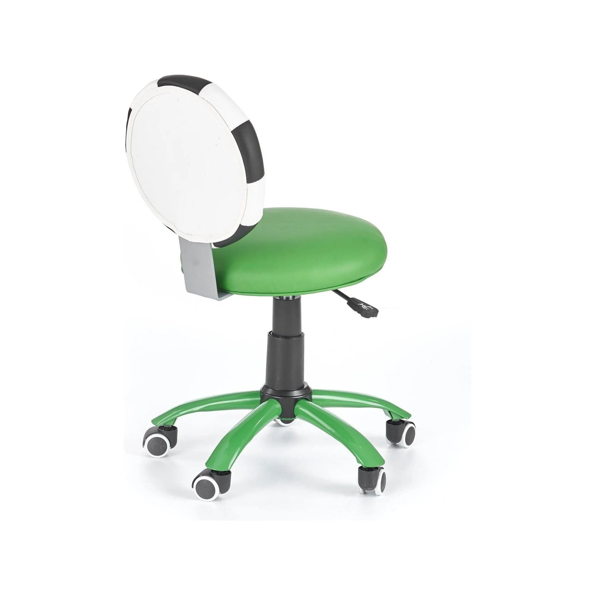 Scaun de birou pentru copii GOL, verde/alb/negru, piele ecologica, 39x52x75/85 cm