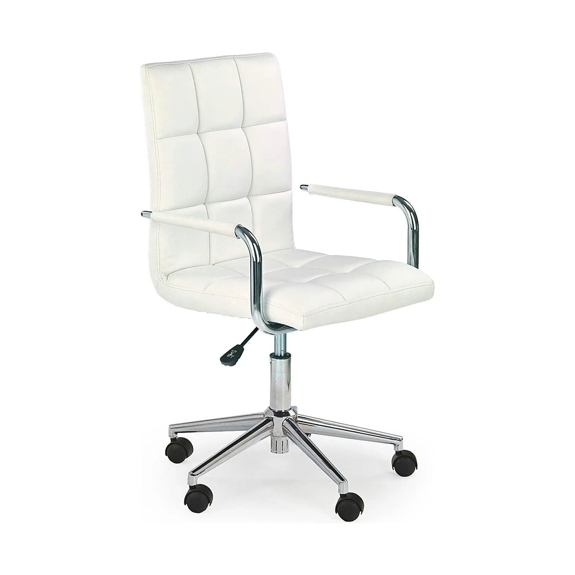 Scaun de birou pentru copii GONZO 2, alb, piele ecologica, 53x60x98/110 cm