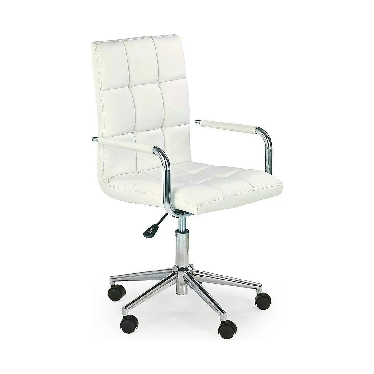 Scaun de birou pentru copii GONZO 2, alb, piele ecologica, 53x60x98/110 cm
