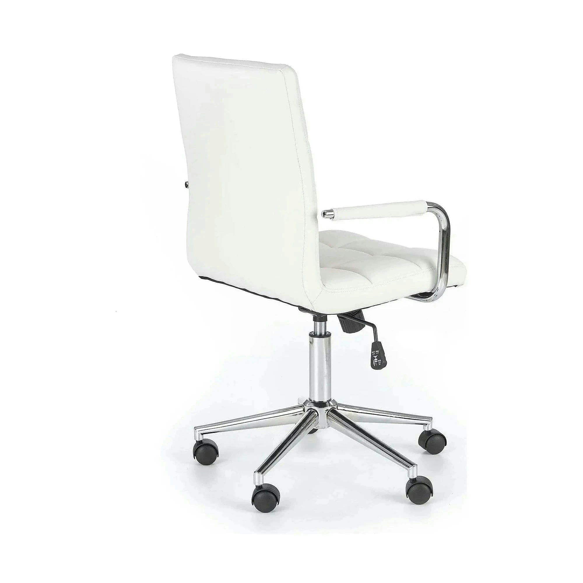 Scaun de birou pentru copii GONZO 2, alb, piele ecologica, 53x60x98/110 cm