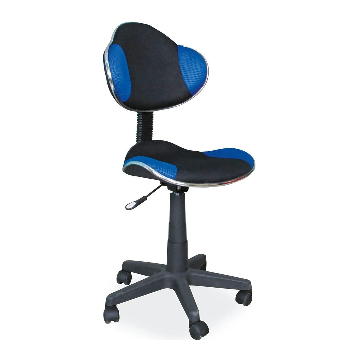 Scaun de birou pentru copii Q-G2, negru/albastru, stofa/plastic, 48x41x80/91 cm