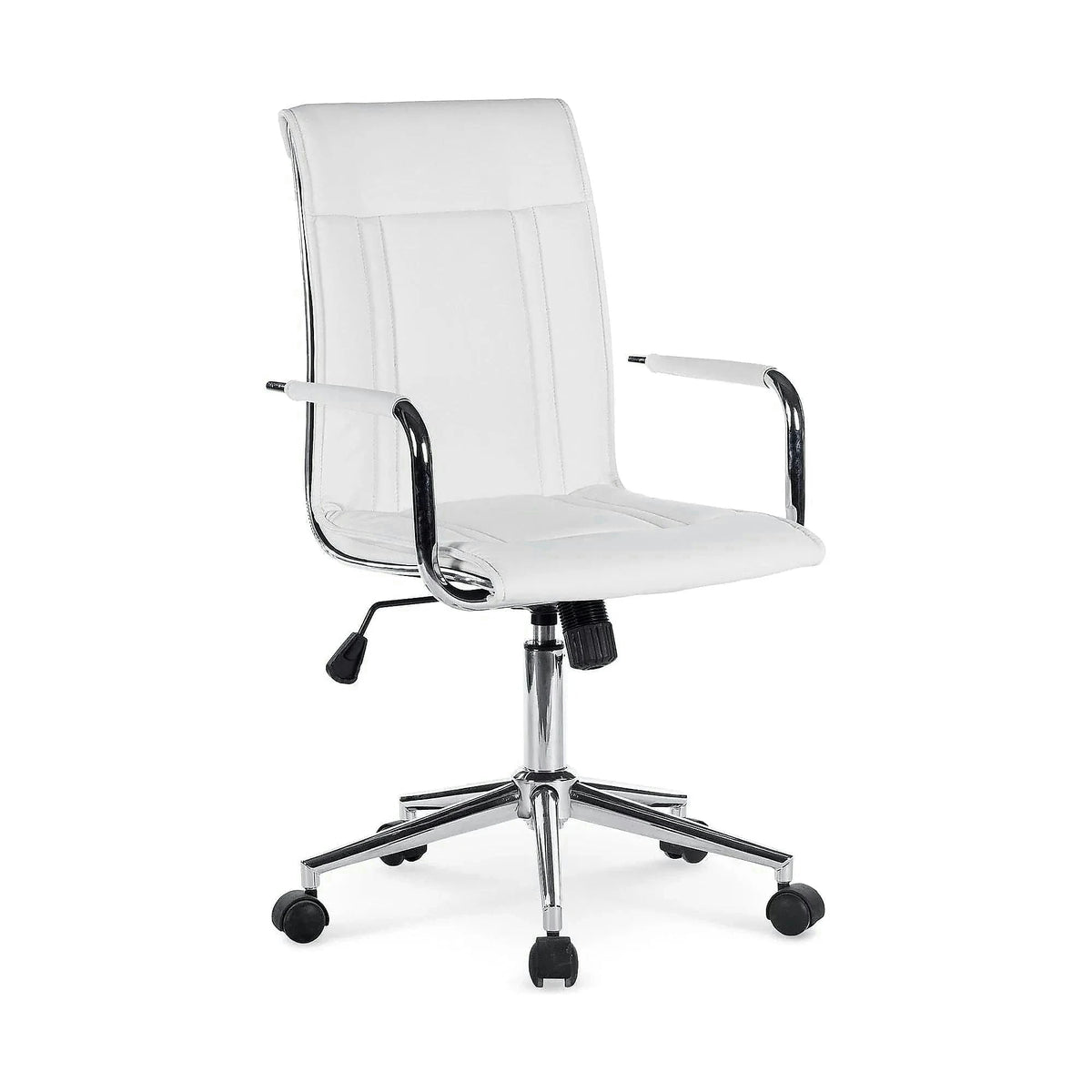 Scaun de birou PORTO 2, alb, piele ecologica, 53x57x97/107 cm
