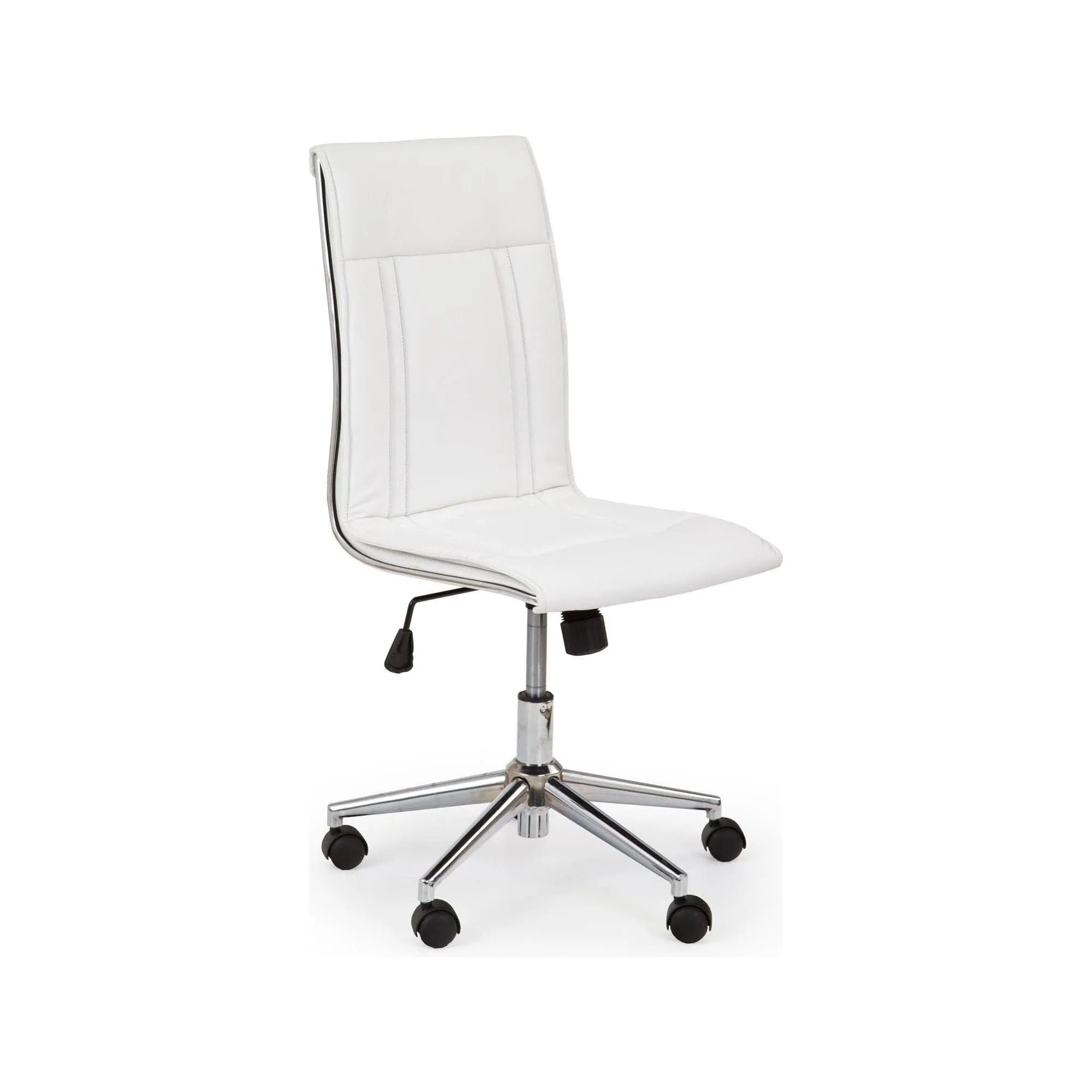 Scaun de birou PORTO, alb, piele ecologica, 44x57x97/107 cm