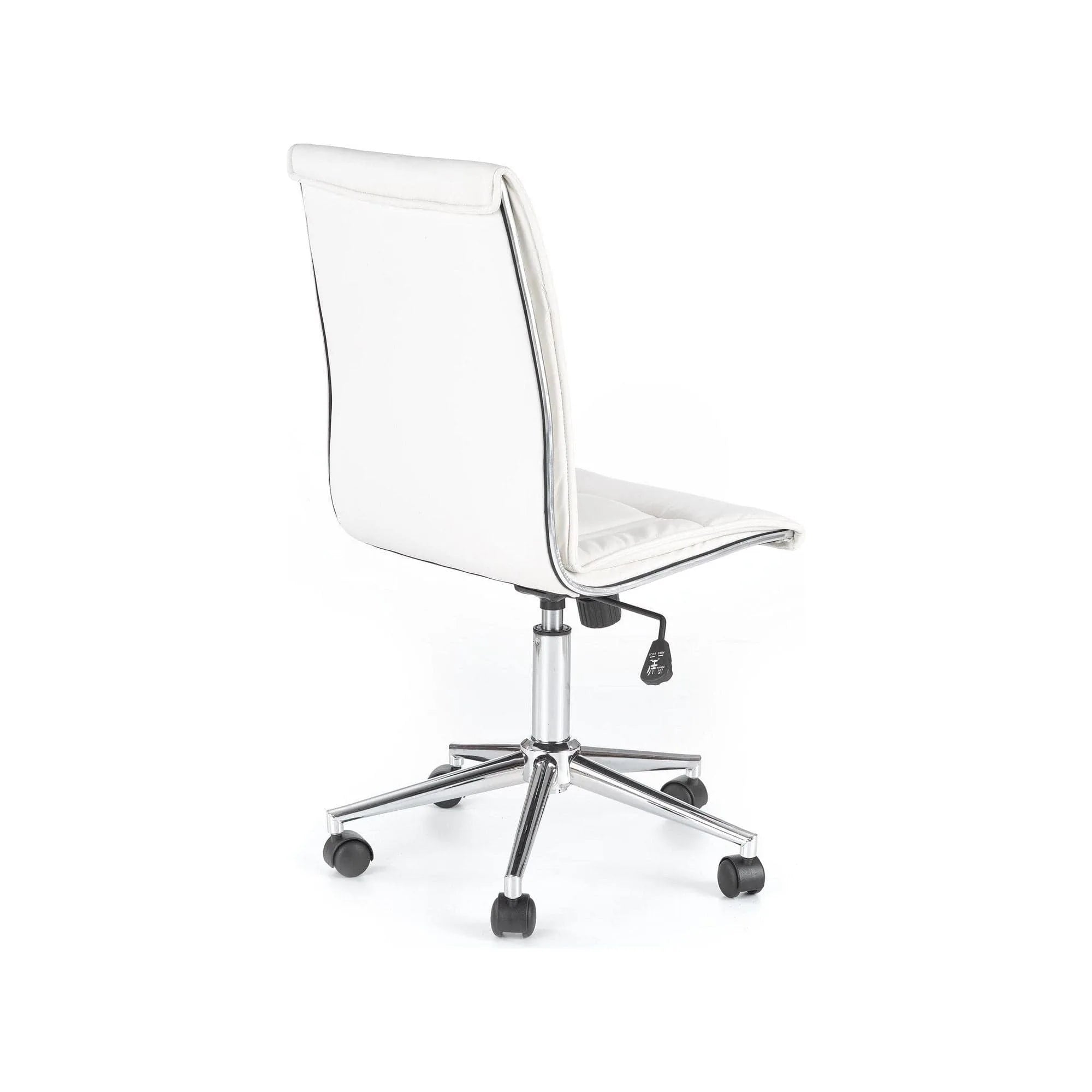 Scaun de birou PORTO, alb, piele ecologica, 44x57x97/107 cm