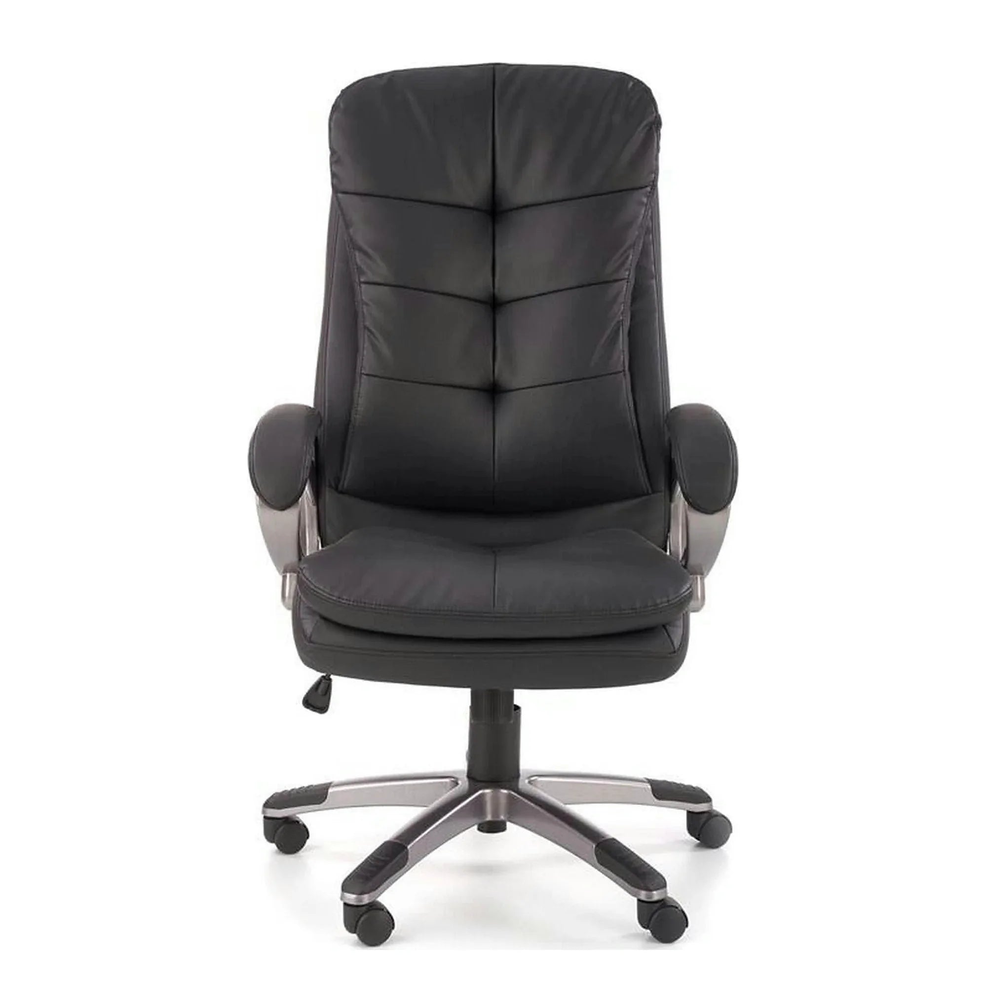 Scaun de birou PRESTON, negru/crom, piele ecologica/metal, 66x72x114/124 cm