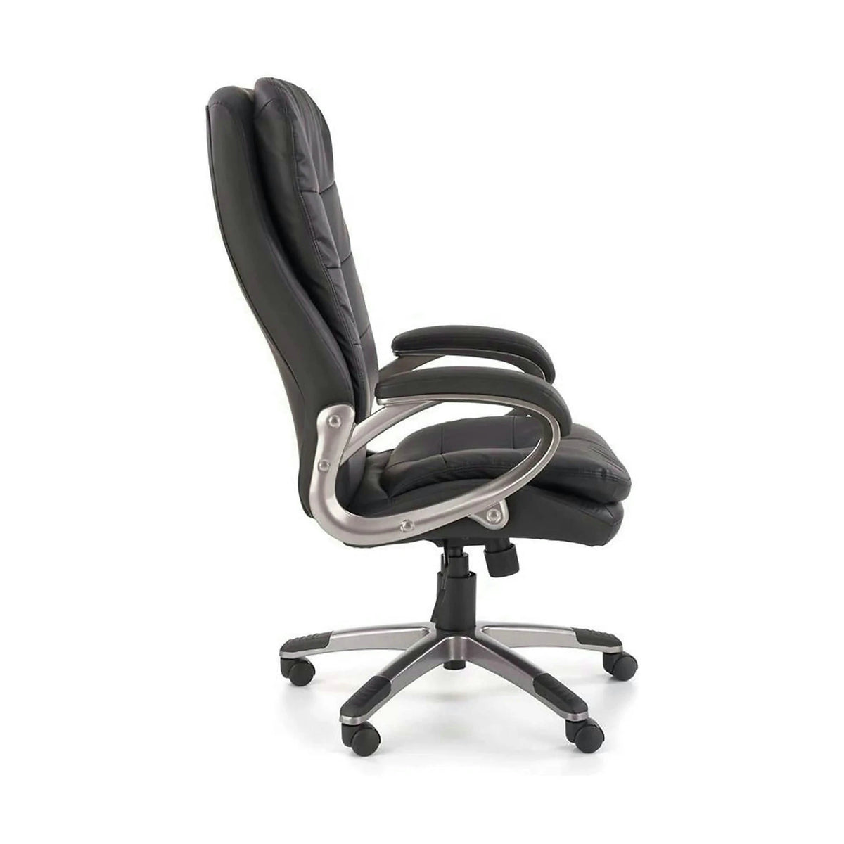 Scaun de birou PRESTON, negru/crom, piele ecologica/metal, 66x72x114/124 cm