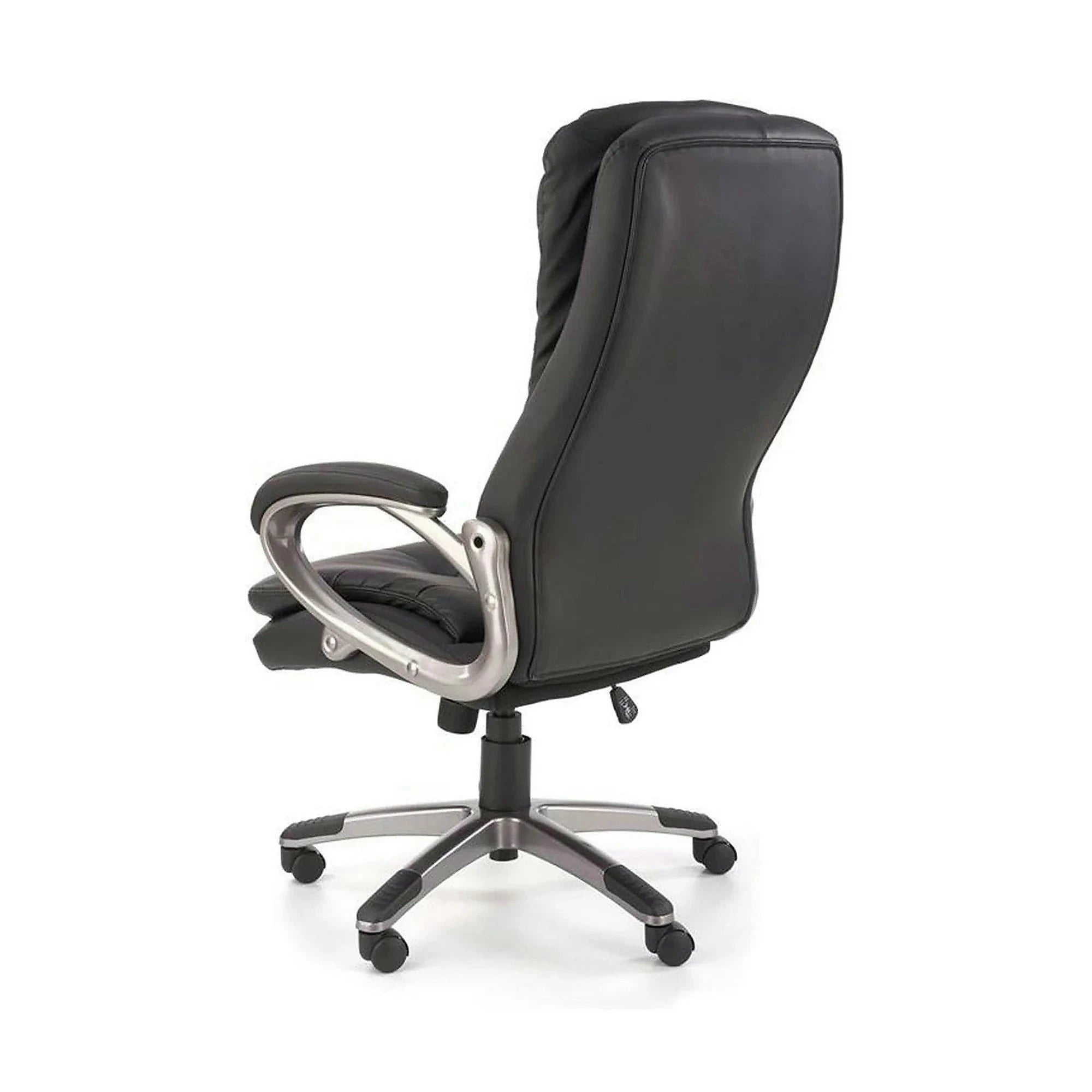 Scaun de birou PRESTON, negru/crom, piele ecologica/metal, 66x72x114/124 cm