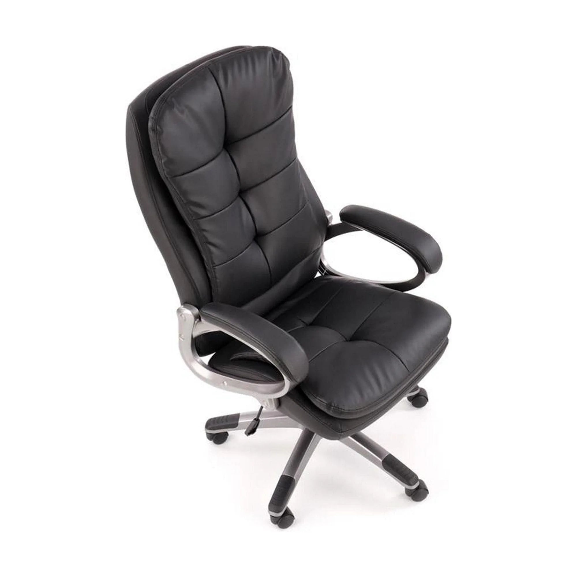 Scaun de birou PRESTON, negru/crom, piele ecologica/metal, 66x72x114/124 cm