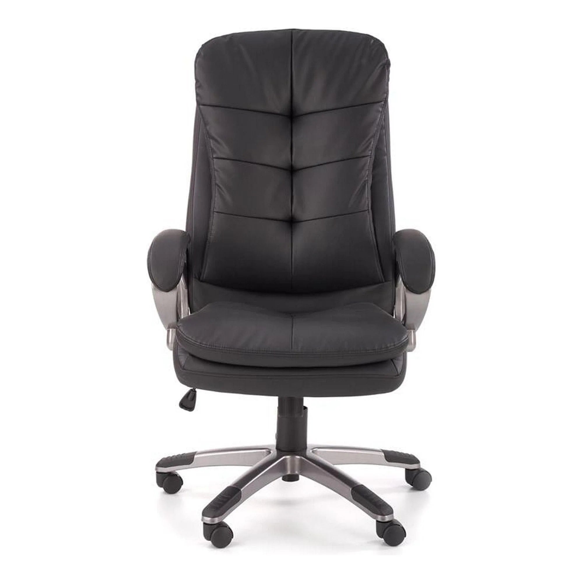 Scaun de birou PRESTON, negru/crom, piele ecologica/metal, 66x72x114/124 cm