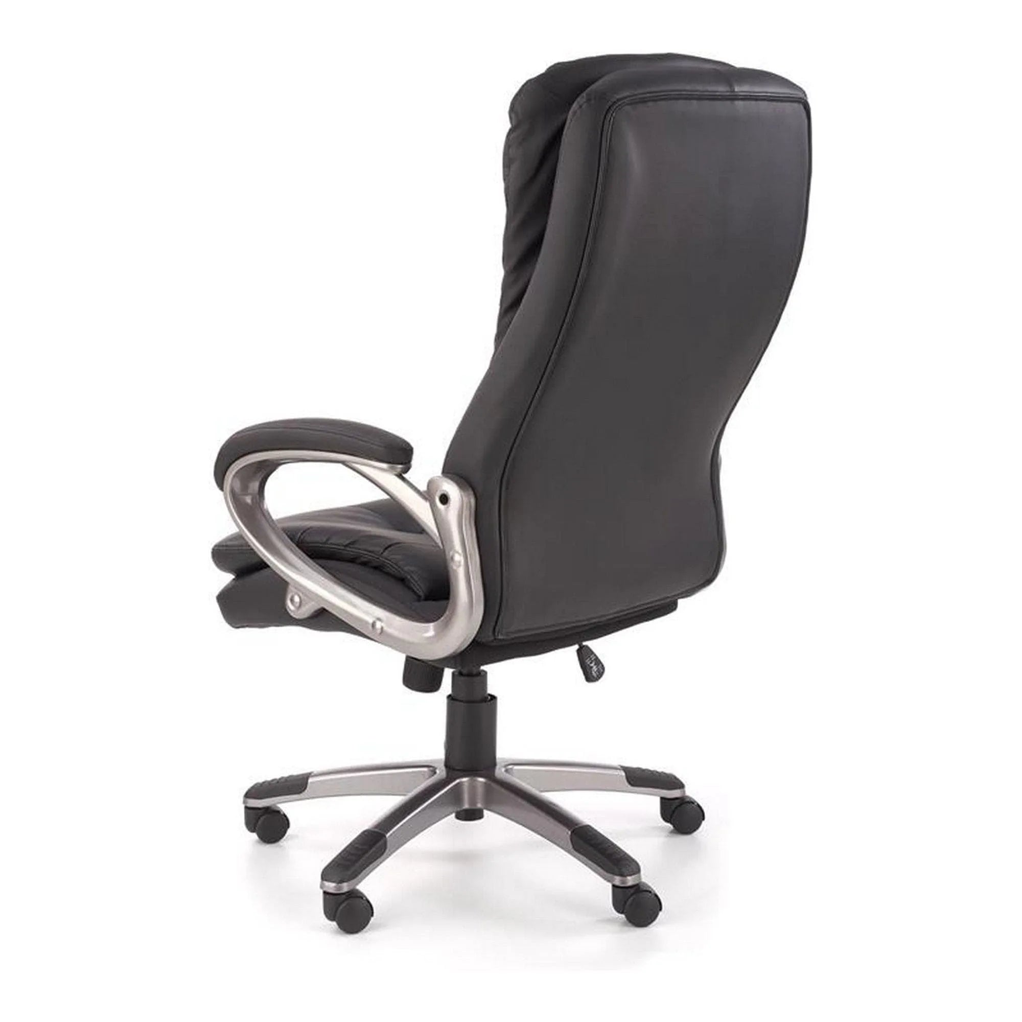 Scaun de birou PRESTON, negru/crom, piele ecologica/metal, 66x72x114/124 cm