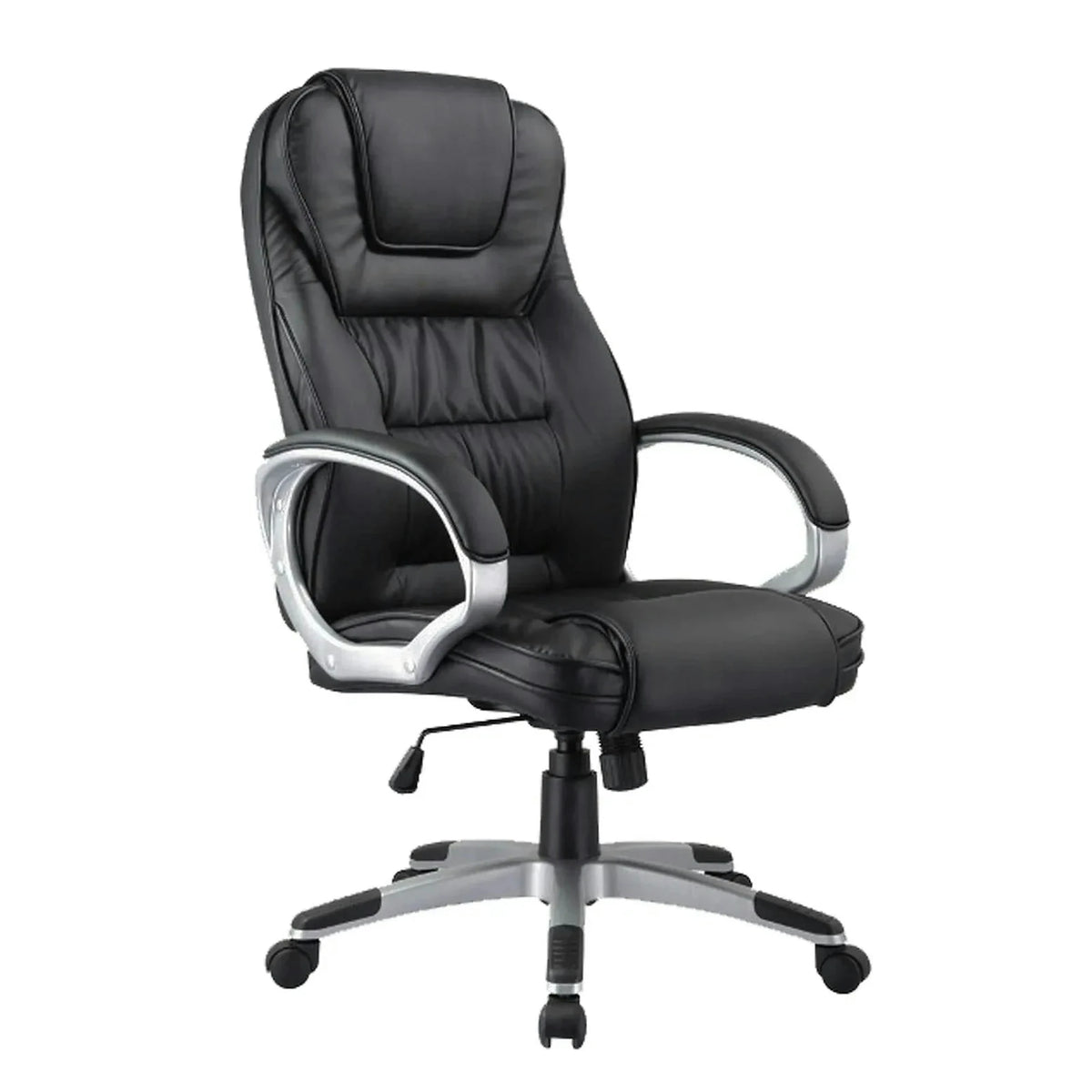 Scaun de birou Q-031, negru, piele ecologica, 64x48x112/120 cm