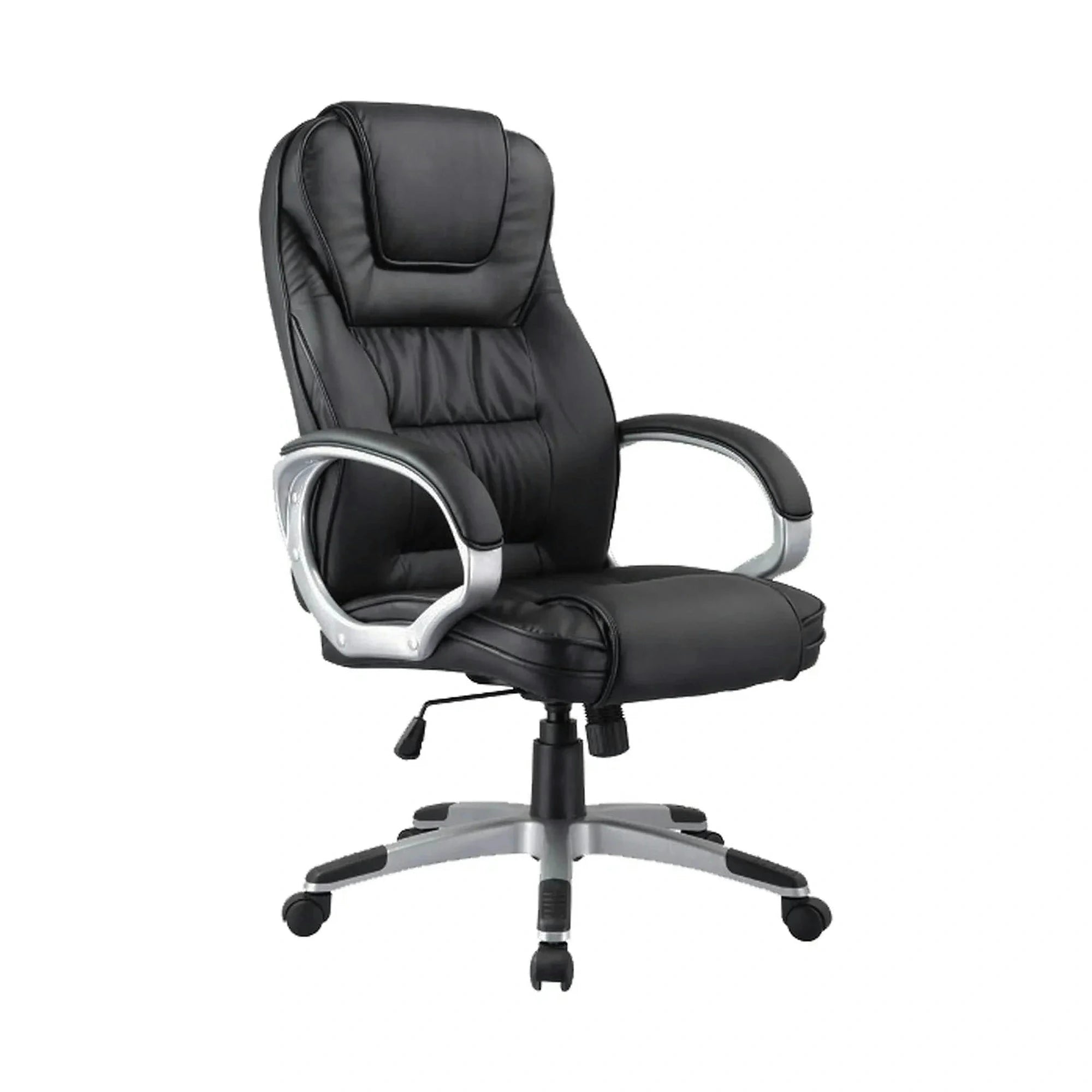 Scaun de birou Q-031, negru, piele ecologica, 64x48x112/120 cm