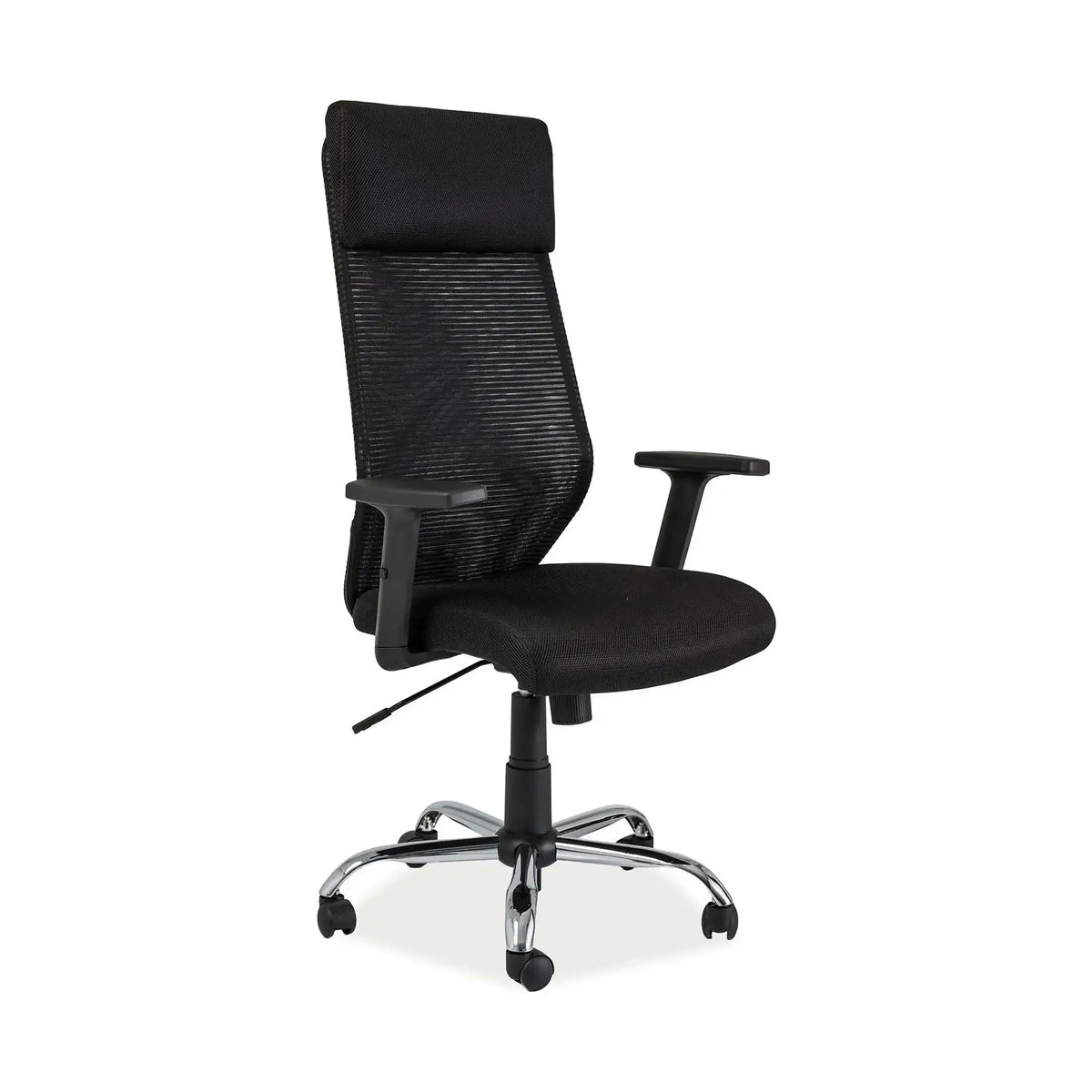 Scaun de birou Q-211, negru, stofa mesh/metal, 69x46x115/124 cm