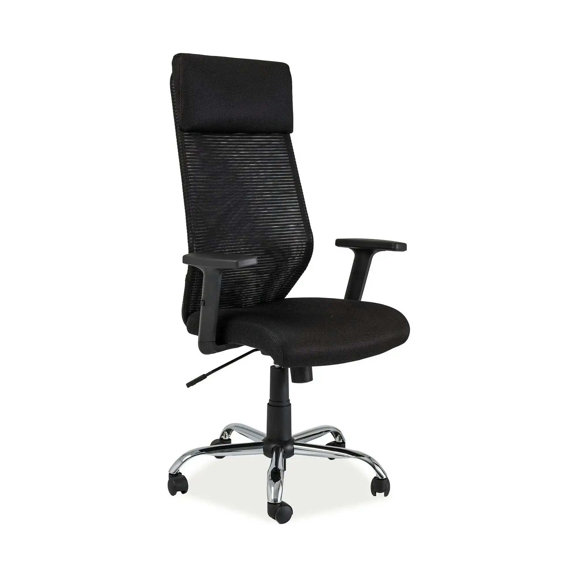 Scaun de birou Q-211, negru, stofa mesh/metal, 69x46x115/124 cm