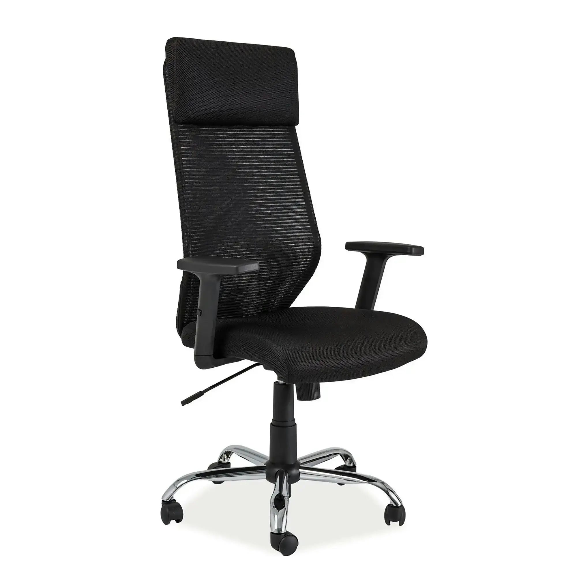 Scaun de birou Q-211, negru, stofa mesh/metal, 69x46x115/124 cm