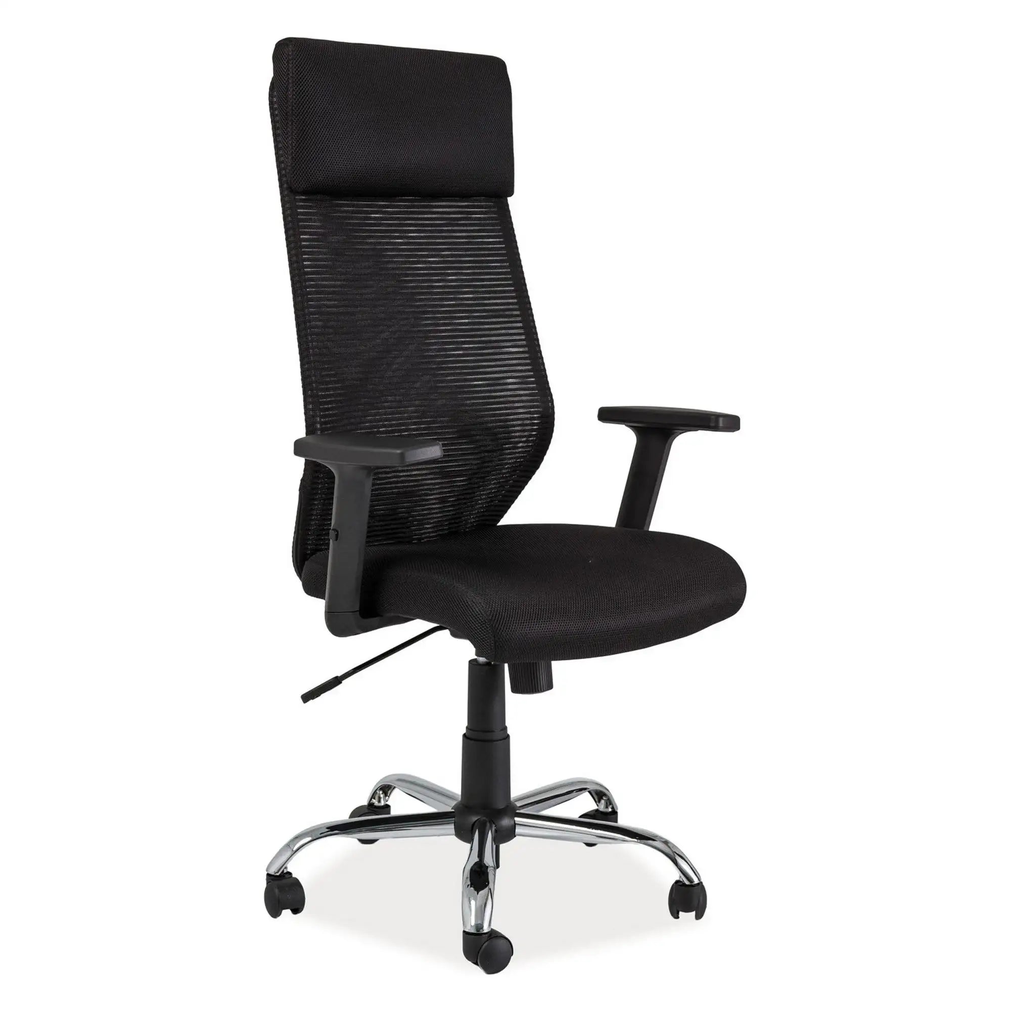 Scaun de birou Q-211, negru, stofa mesh/metal, 69x46x115/124 cm