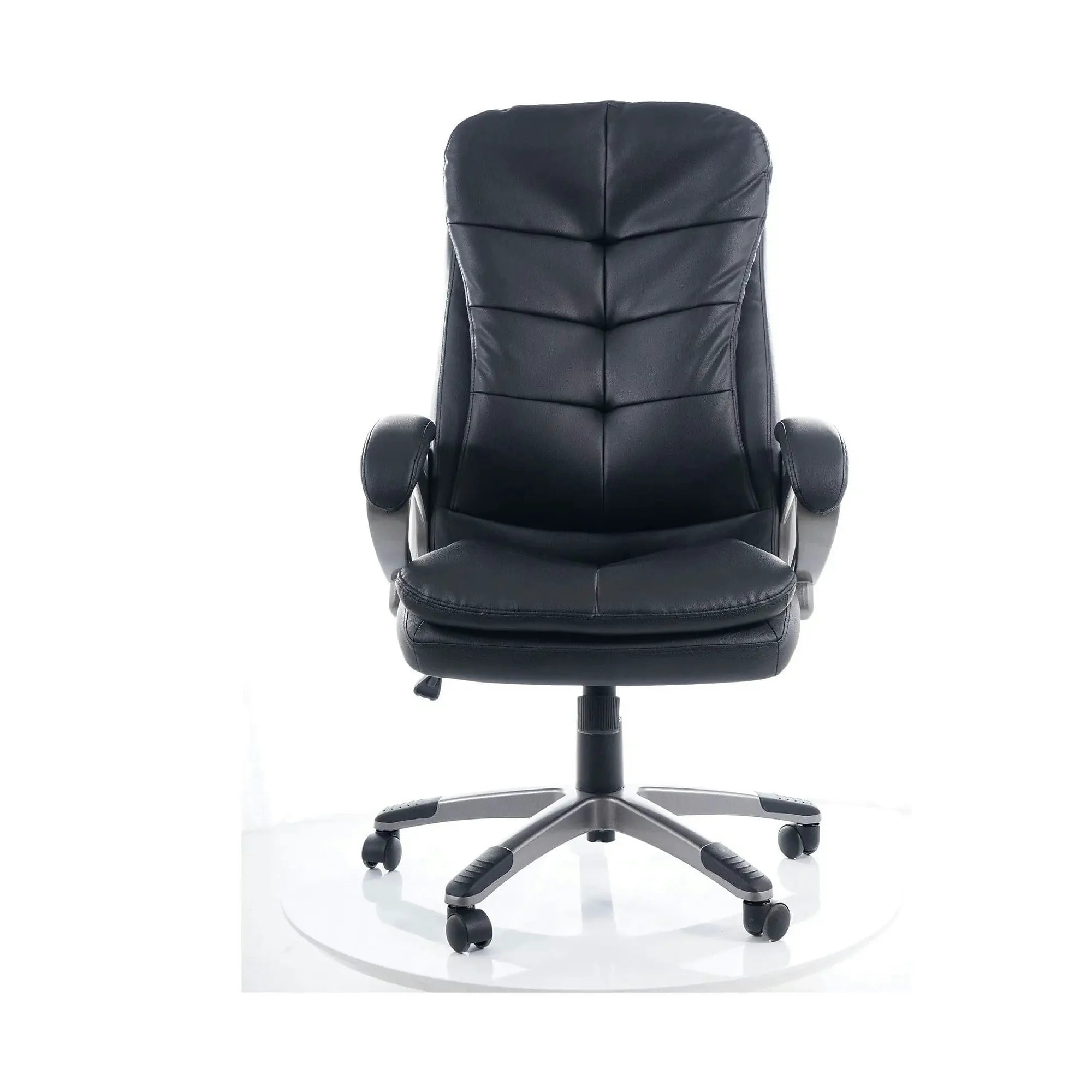 Scaun de birou Q-270, negru/crom, piele ecologica/metal, 66x50x114/124 cm