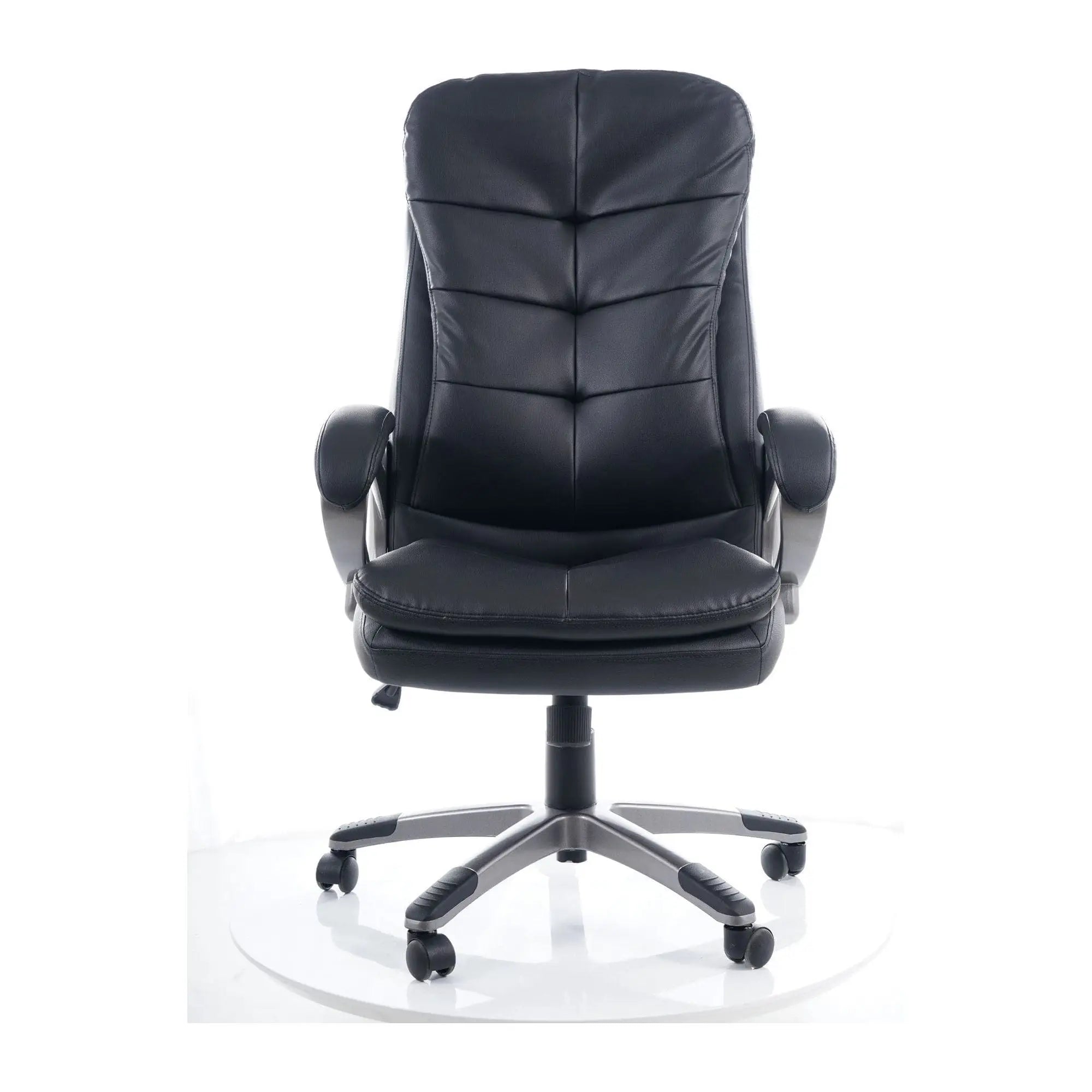 Scaun de birou Q-270, negru/crom, piele ecologica/metal, 66x50x114/124 cm