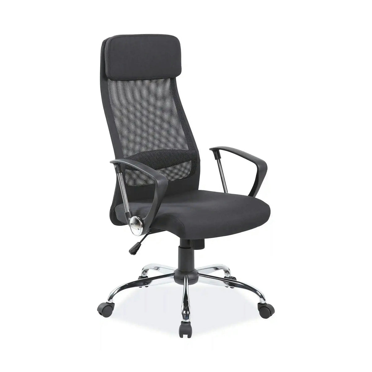 Scaun de birou Q-345, negru, stofa mesh/metal/plastic, 62x49x118/128 cm