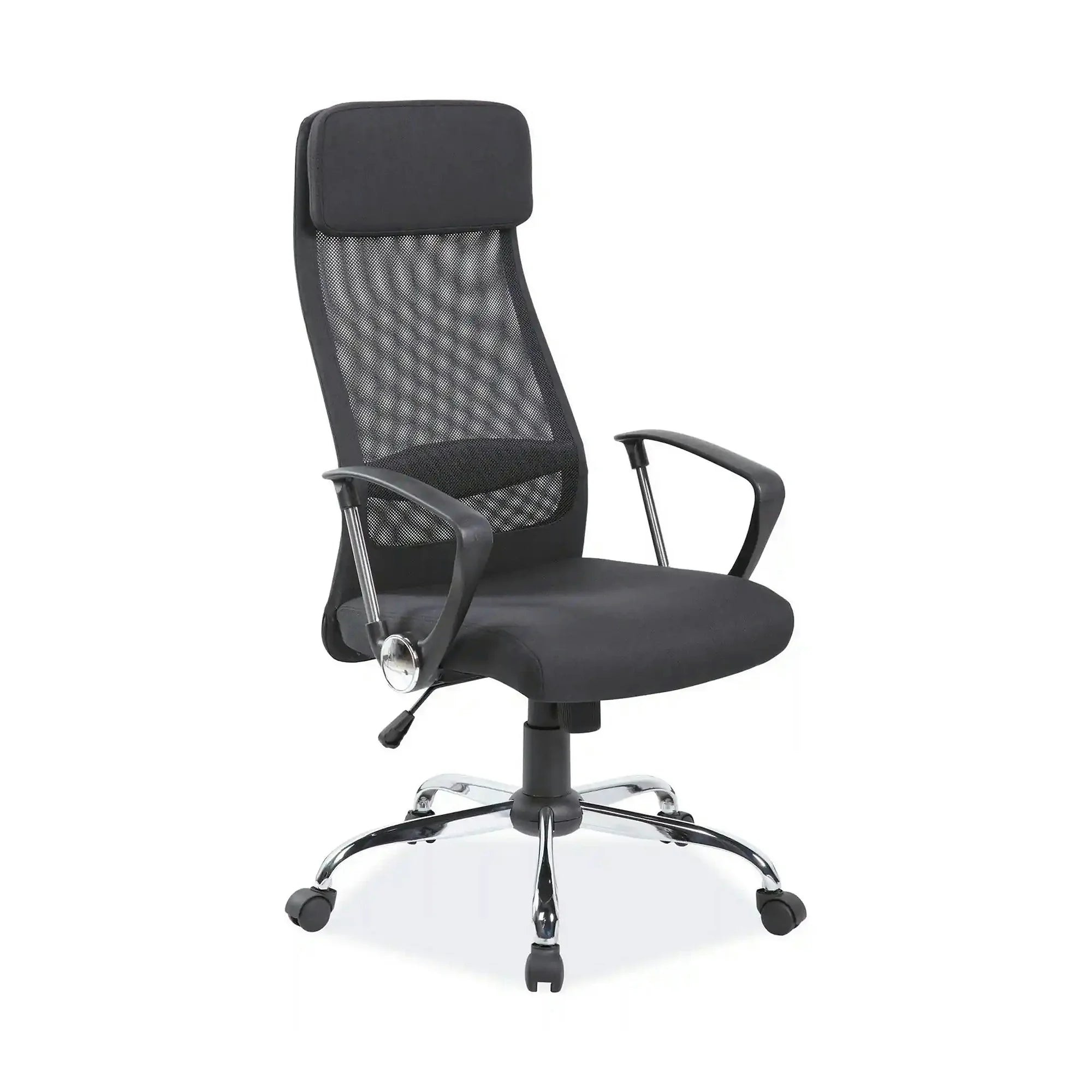 Scaun de birou Q-345, negru, stofa mesh/metal/plastic, 62x49x118/128 cm