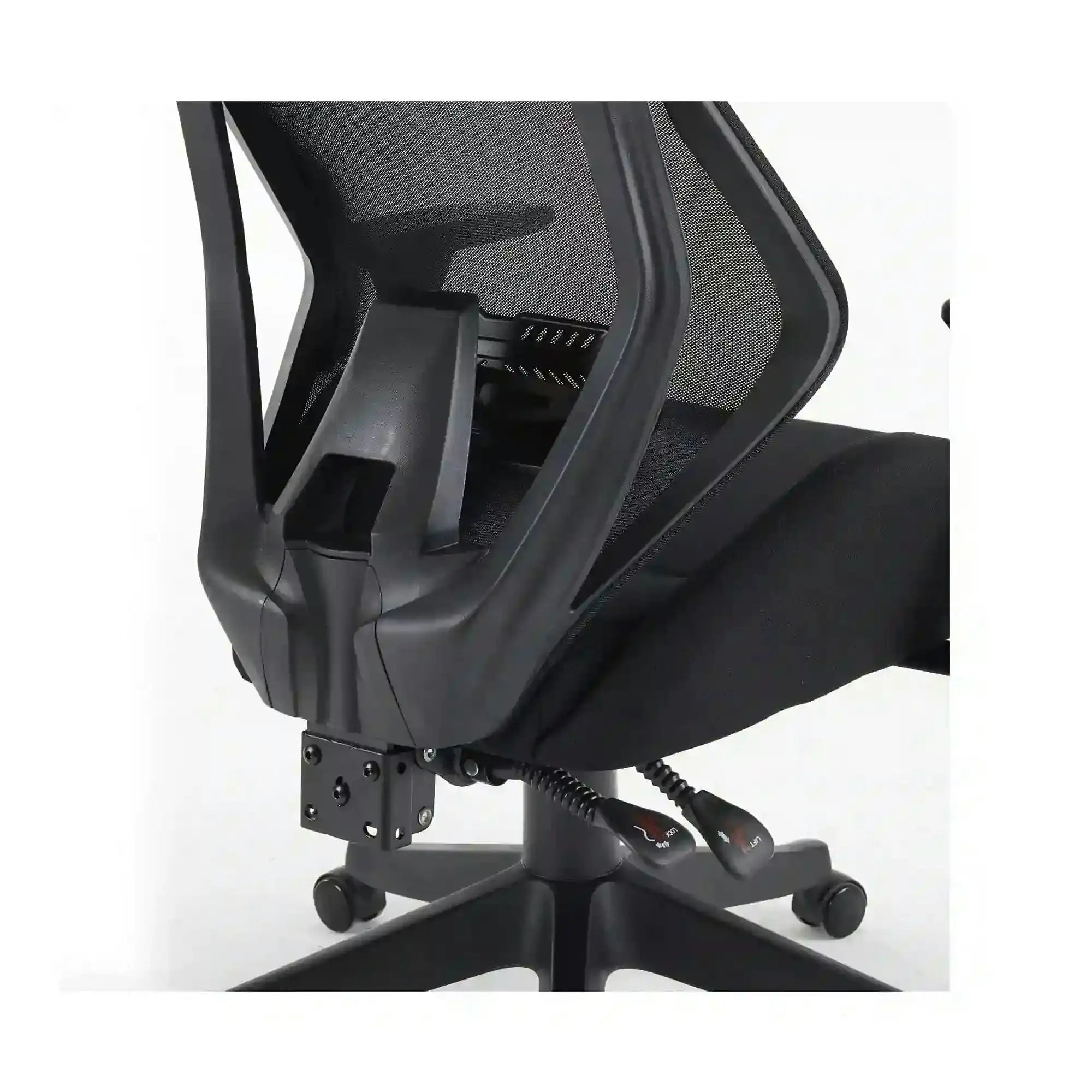 Scaun de birou Q-406 M, negru, stofa clasica/plasa, 67x52x102/110 cm