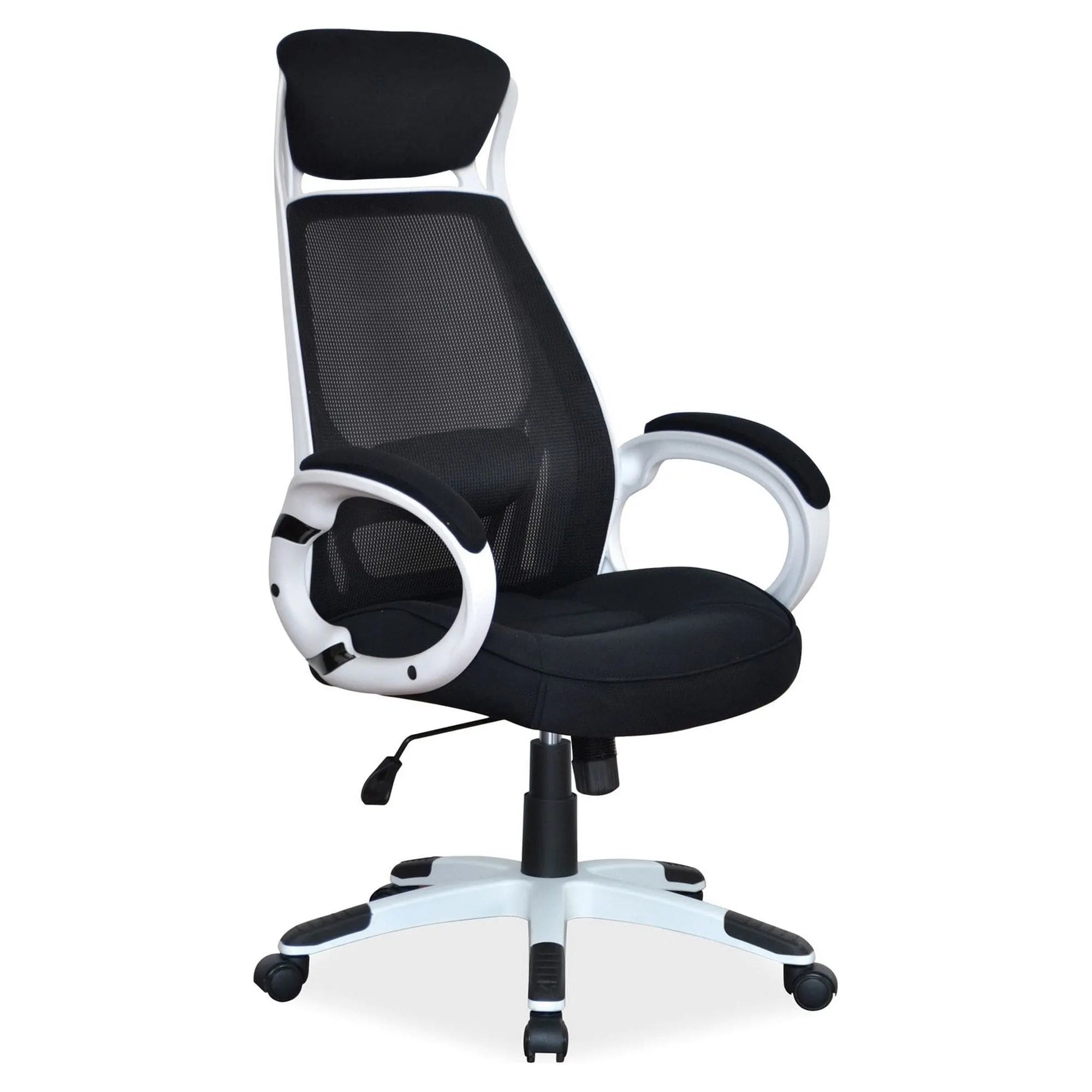 Scaun de birou Q-409, negru, stofa/plasa, 67x52x117/127 cm