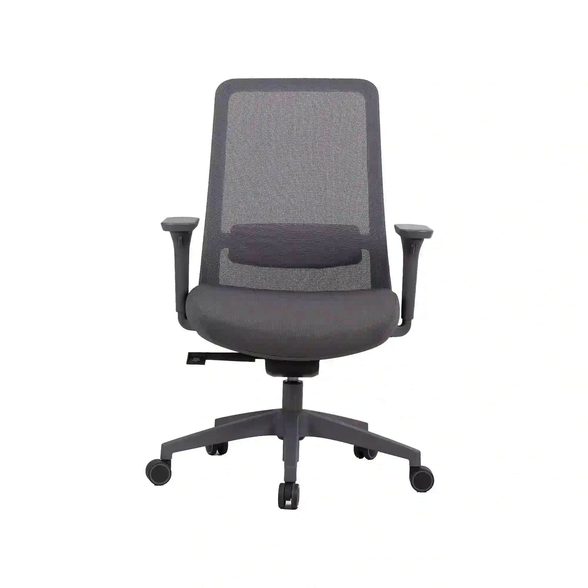 Scaun de birou Q-718, gri, stofa clasica/plasa, 62x50x98/108 cm