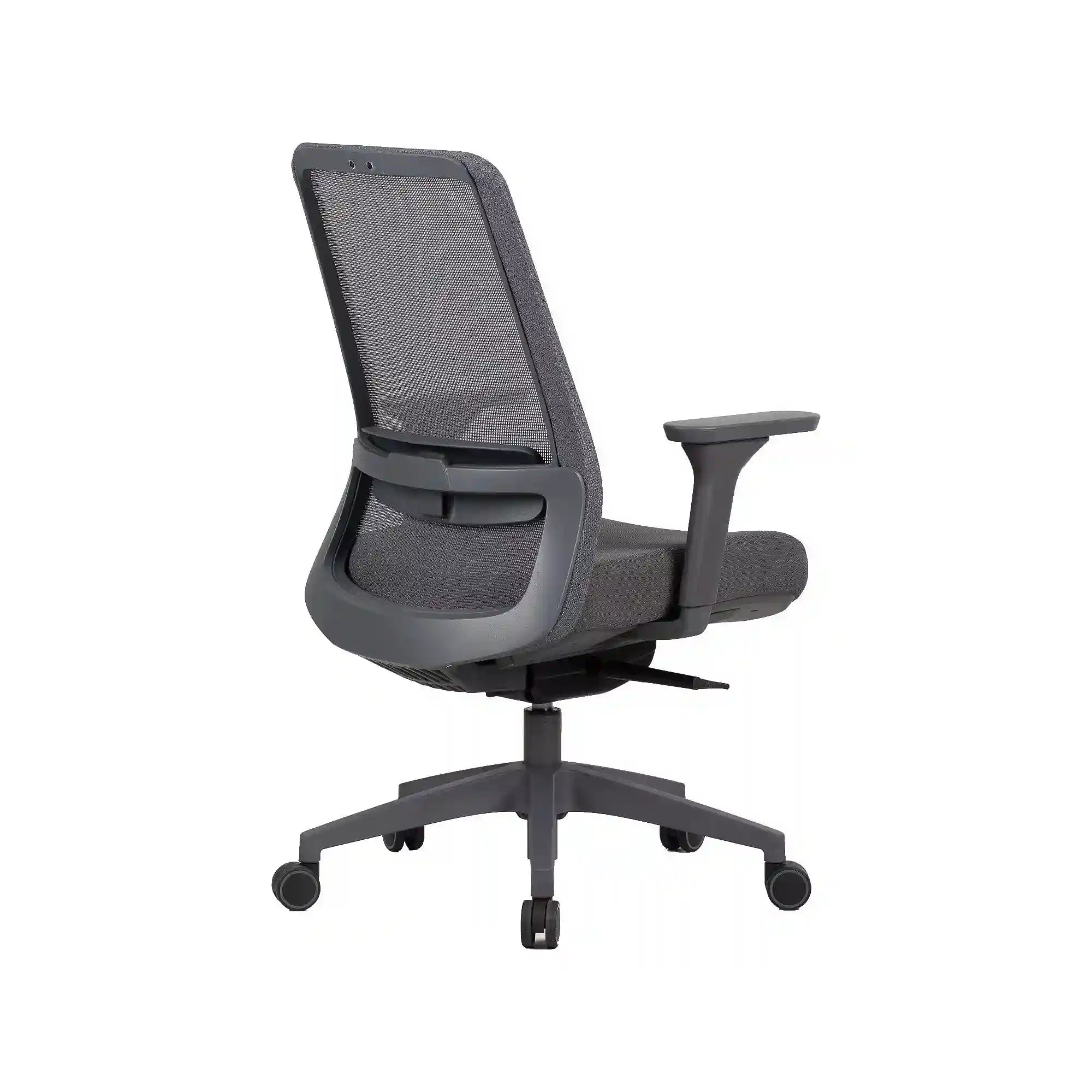 Scaun de birou Q-718, gri, stofa clasica/plasa, 62x50x98/108 cm