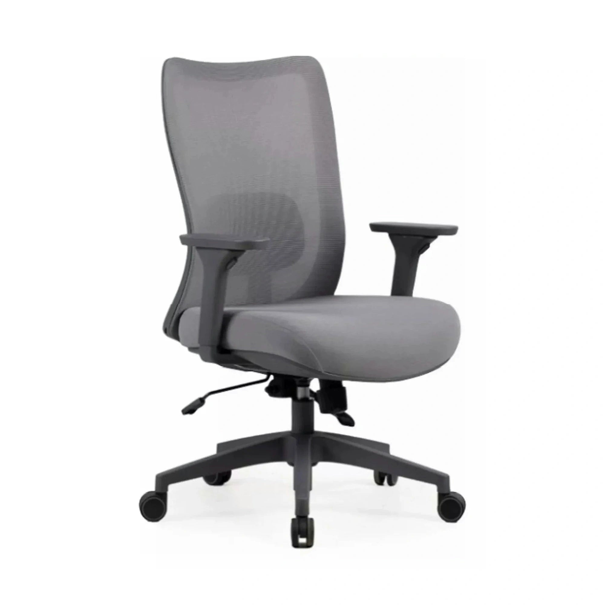 Scaun de birou Q-724, gri, stofa clasica/plasa, 62x49x95/105 cm