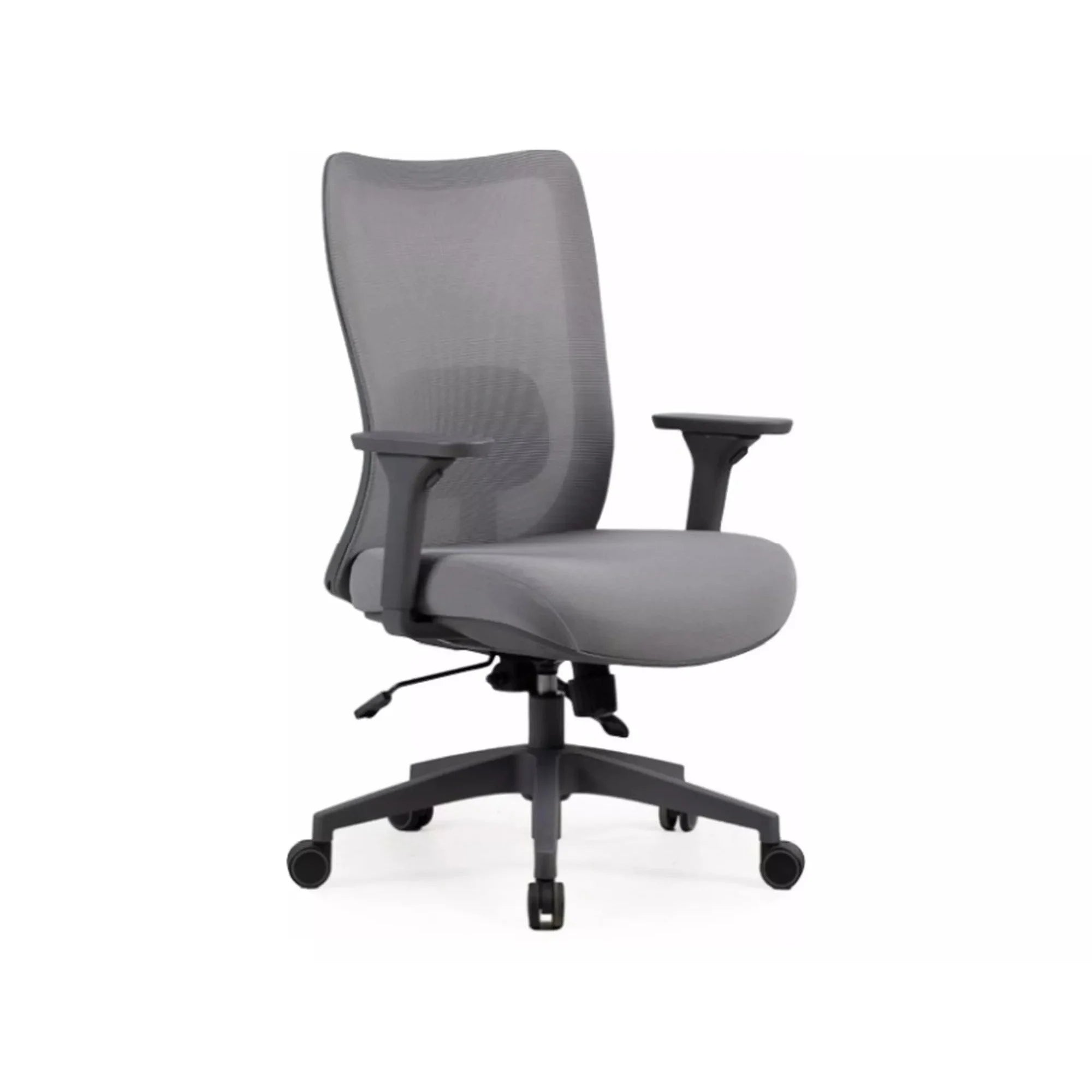 Scaun de birou Q-724, gri, stofa clasica/plasa, 62x49x95/105 cm