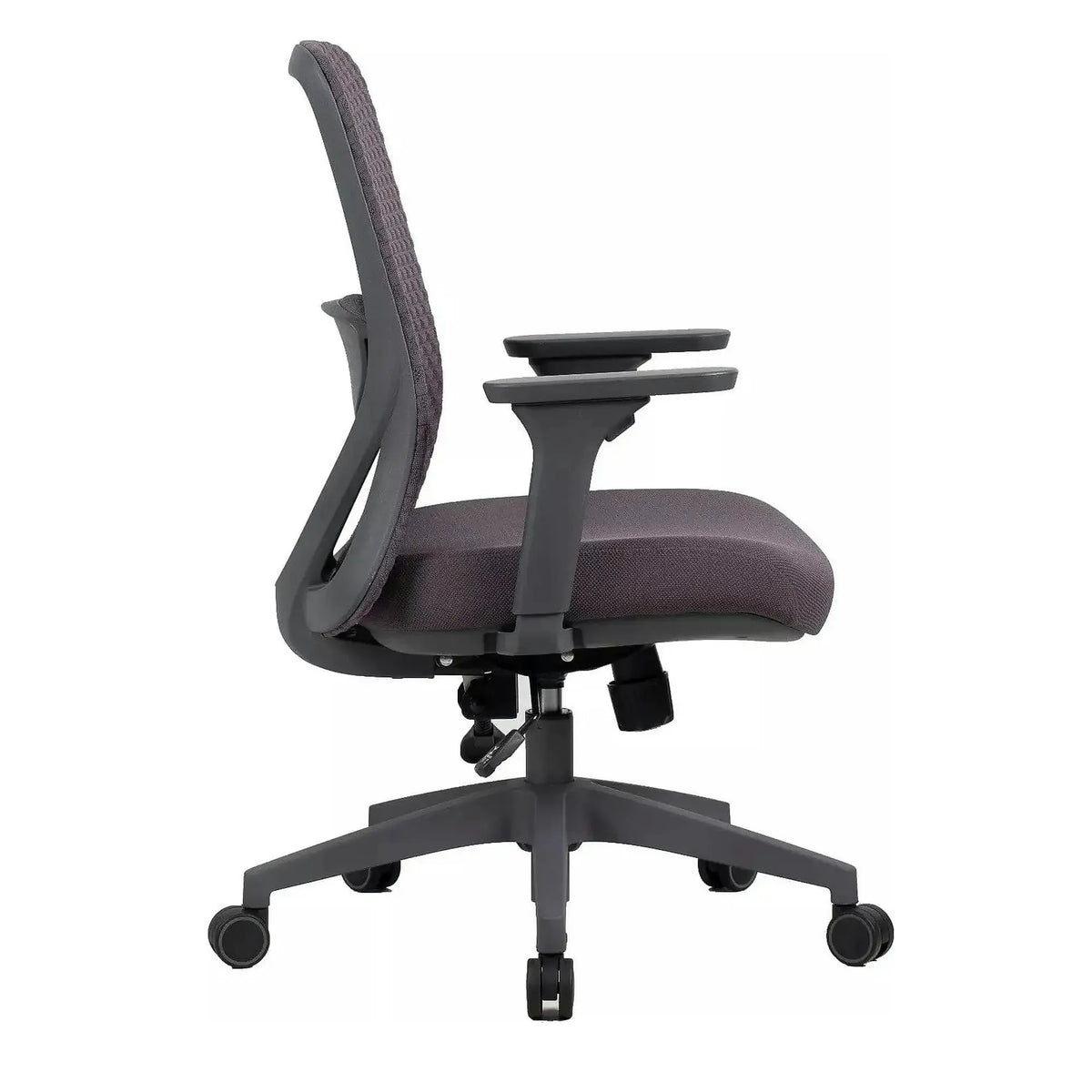 Scaun de birou Q-744, gri, stofa clasica/plasa, 62x50x91/101 cm