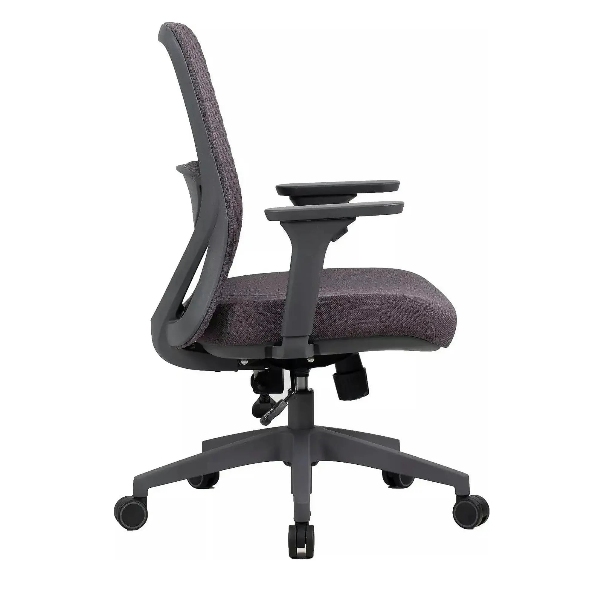 Scaun de birou Q-744, gri, stofa clasica/plasa, 62x50x91/101 cm