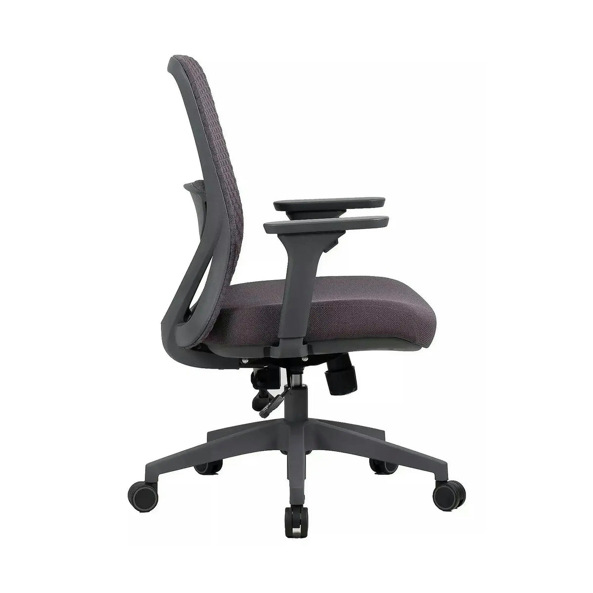 Scaun de birou Q-744, gri, stofa clasica/plasa, 62x50x91/101 cm