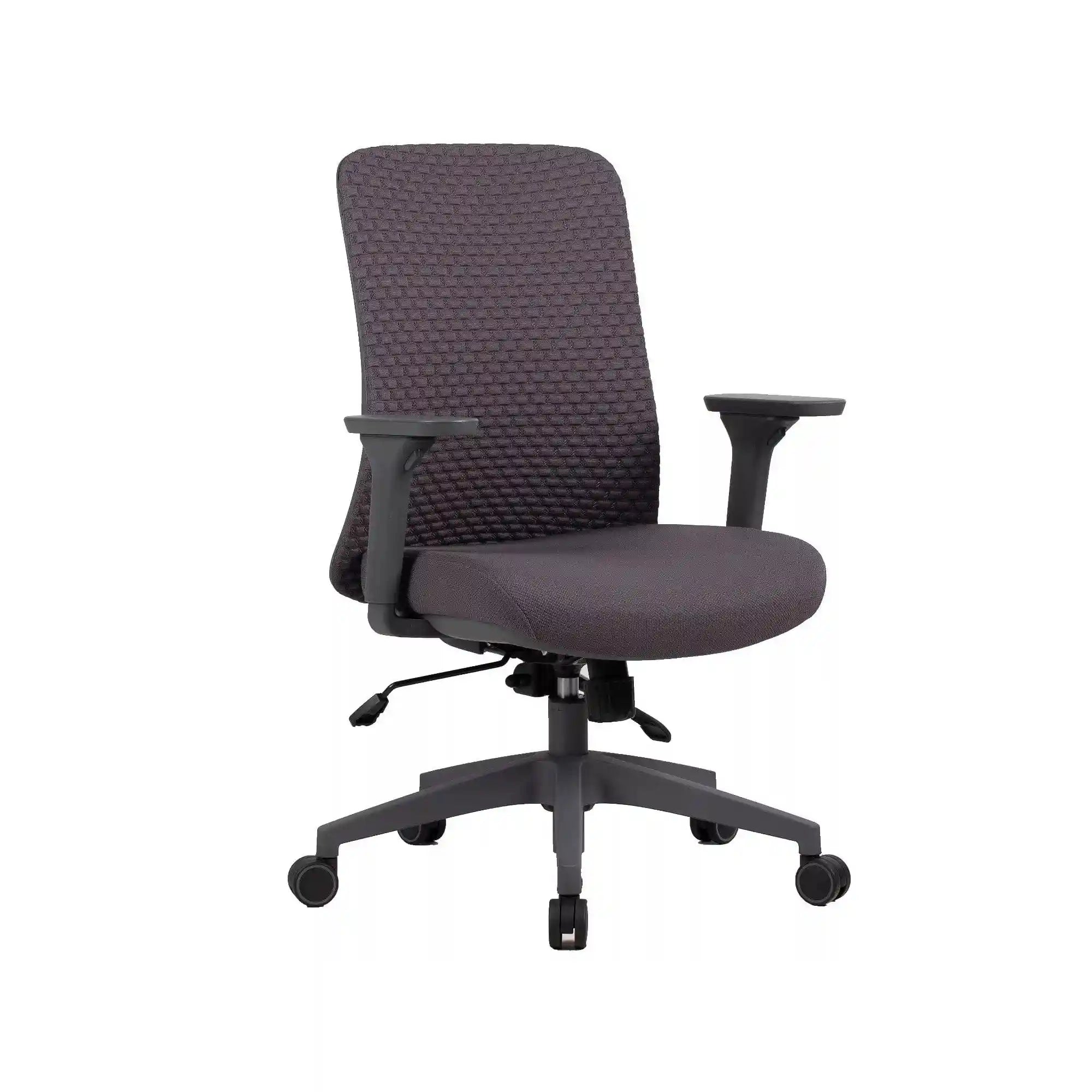 Scaun de birou Q-744, gri, stofa clasica/plasa, 62x50x91/101 cm