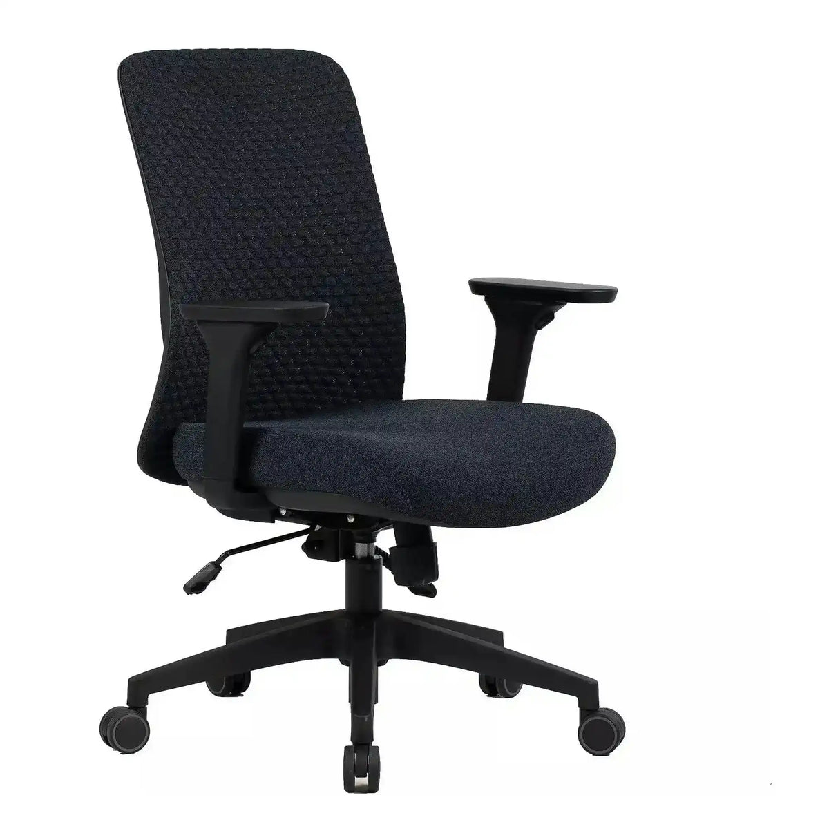 Scaun de birou Q-744, negru, stofa clasica/plasa, 62x50x91/101 cm