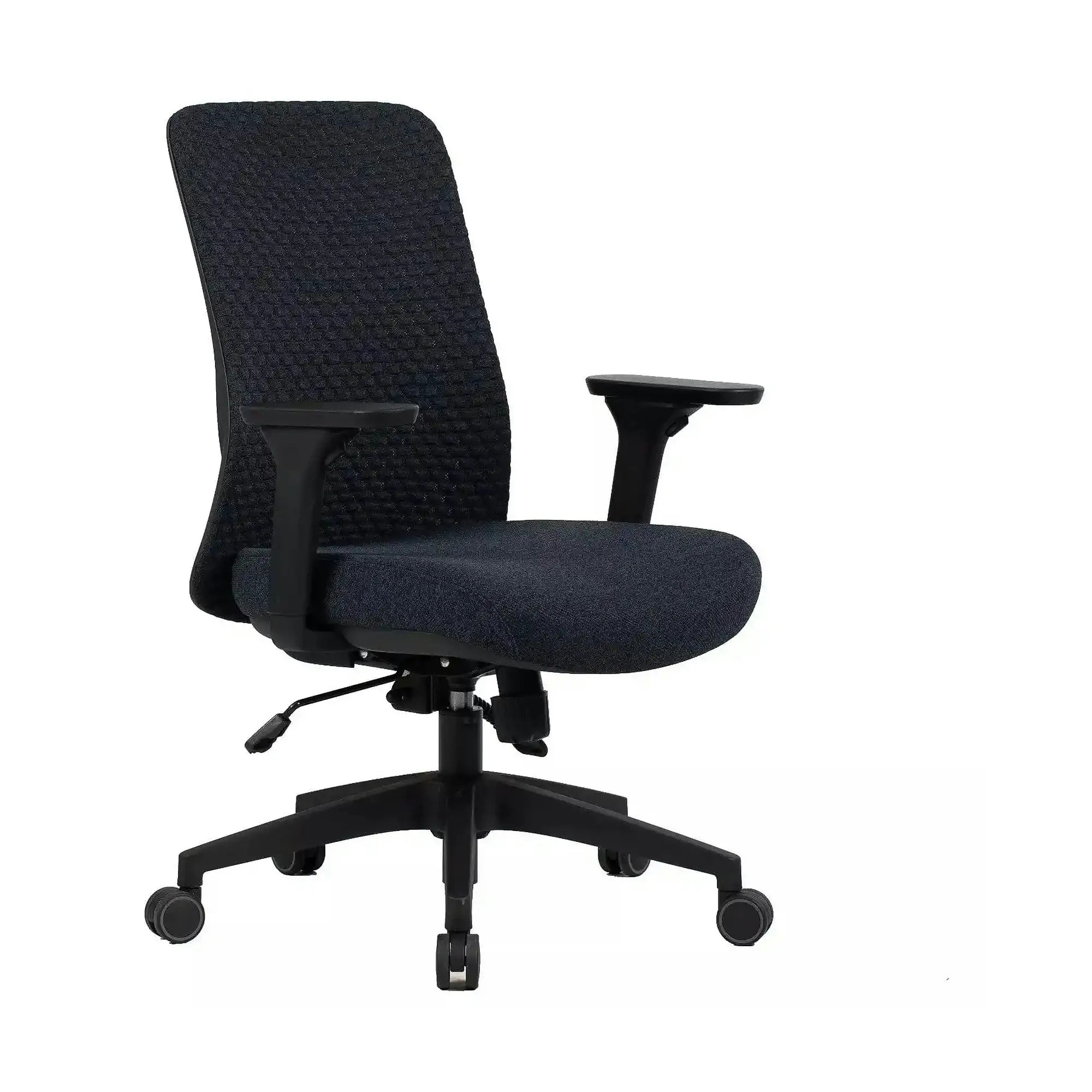 Scaun de birou Q-744, negru, stofa clasica/plasa, 62x50x91/101 cm