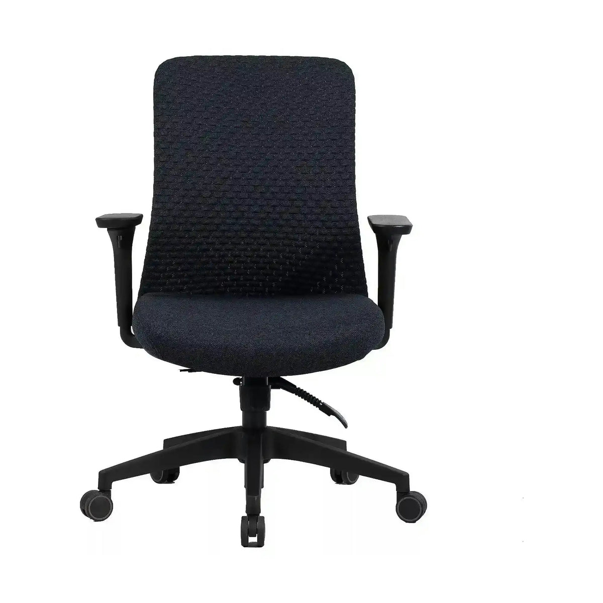Scaun de birou Q-744, negru, stofa clasica/plasa, 62x50x91/101 cm