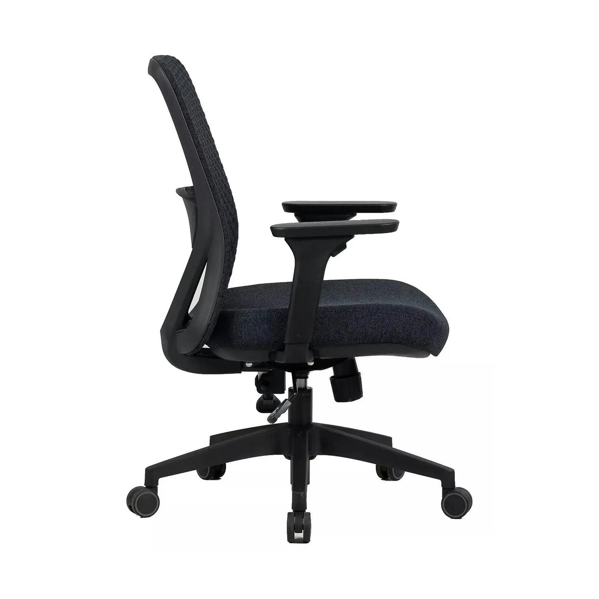 Scaun de birou Q-744, negru, stofa clasica/plasa, 62x50x91/101 cm