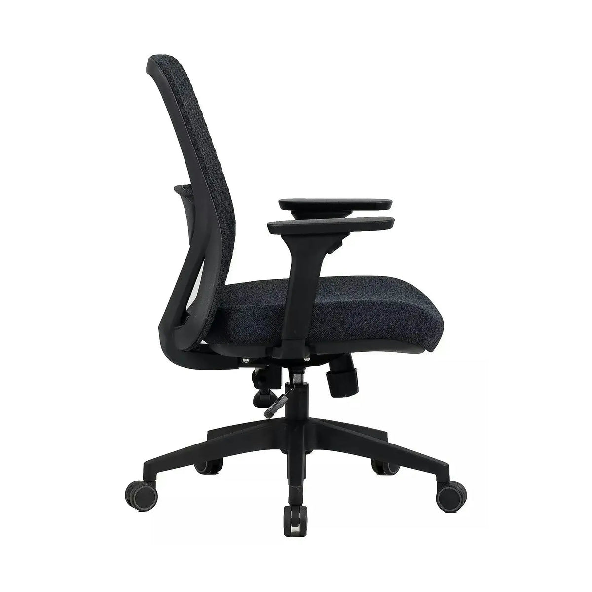 Scaun de birou Q-744, negru, stofa clasica/plasa, 62x50x91/101 cm