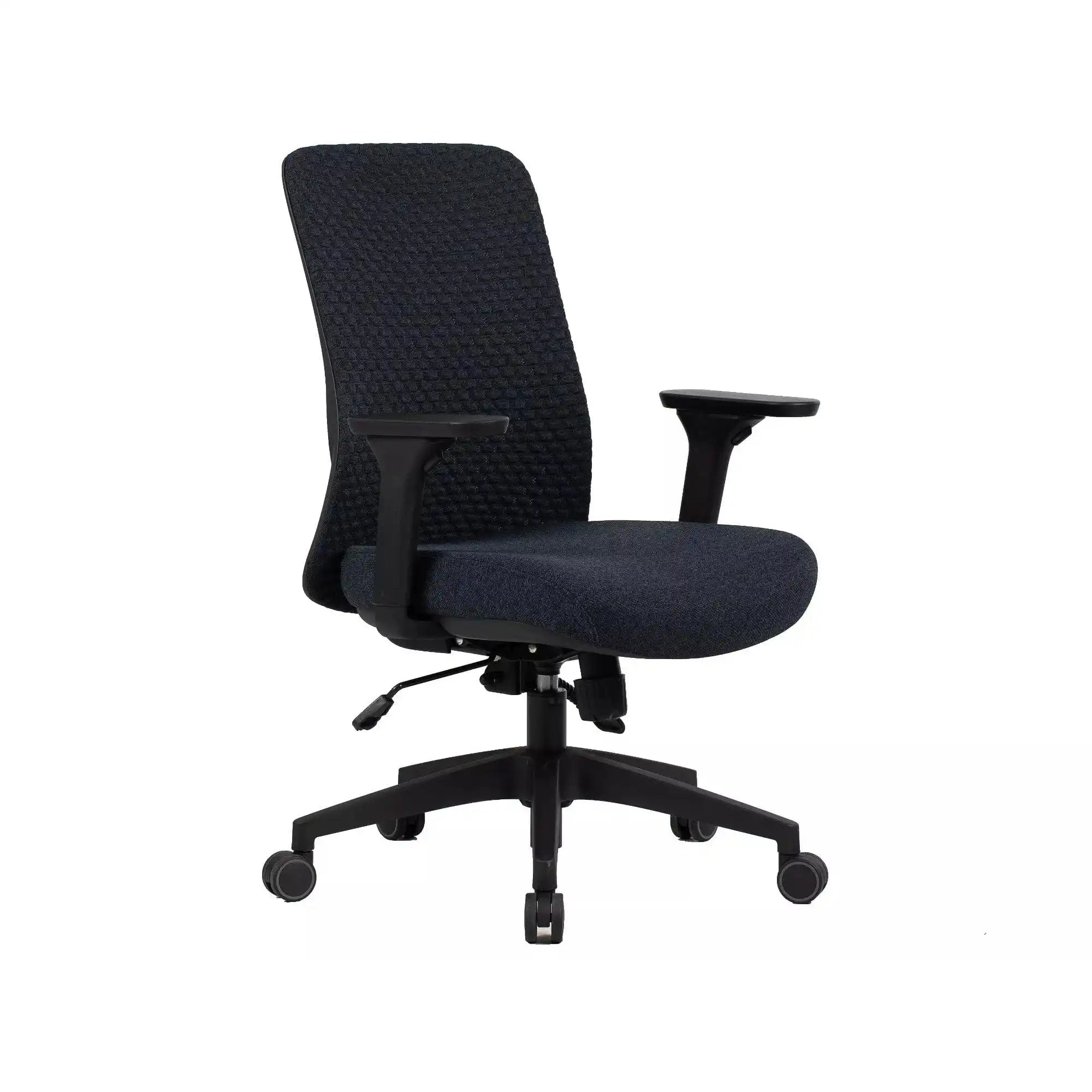 Scaun de birou Q-744, negru, stofa clasica/plasa, 62x50x91/101 cm