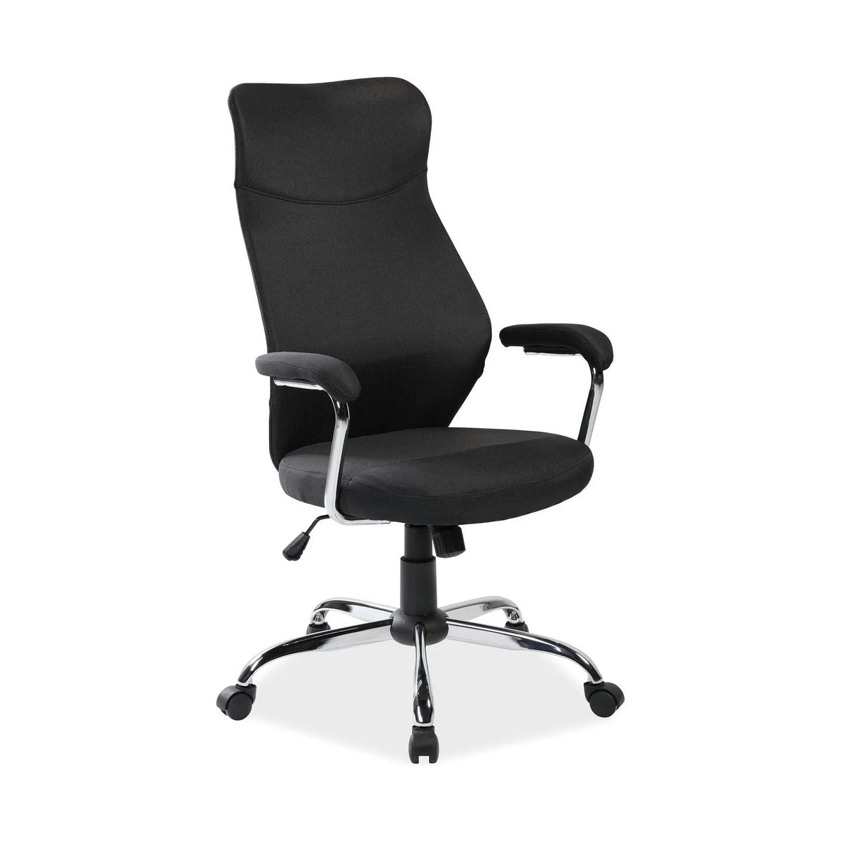 Scaun de birou Q319, negru/crom, stofa/metal/plastic, 64x52x112/122 cm