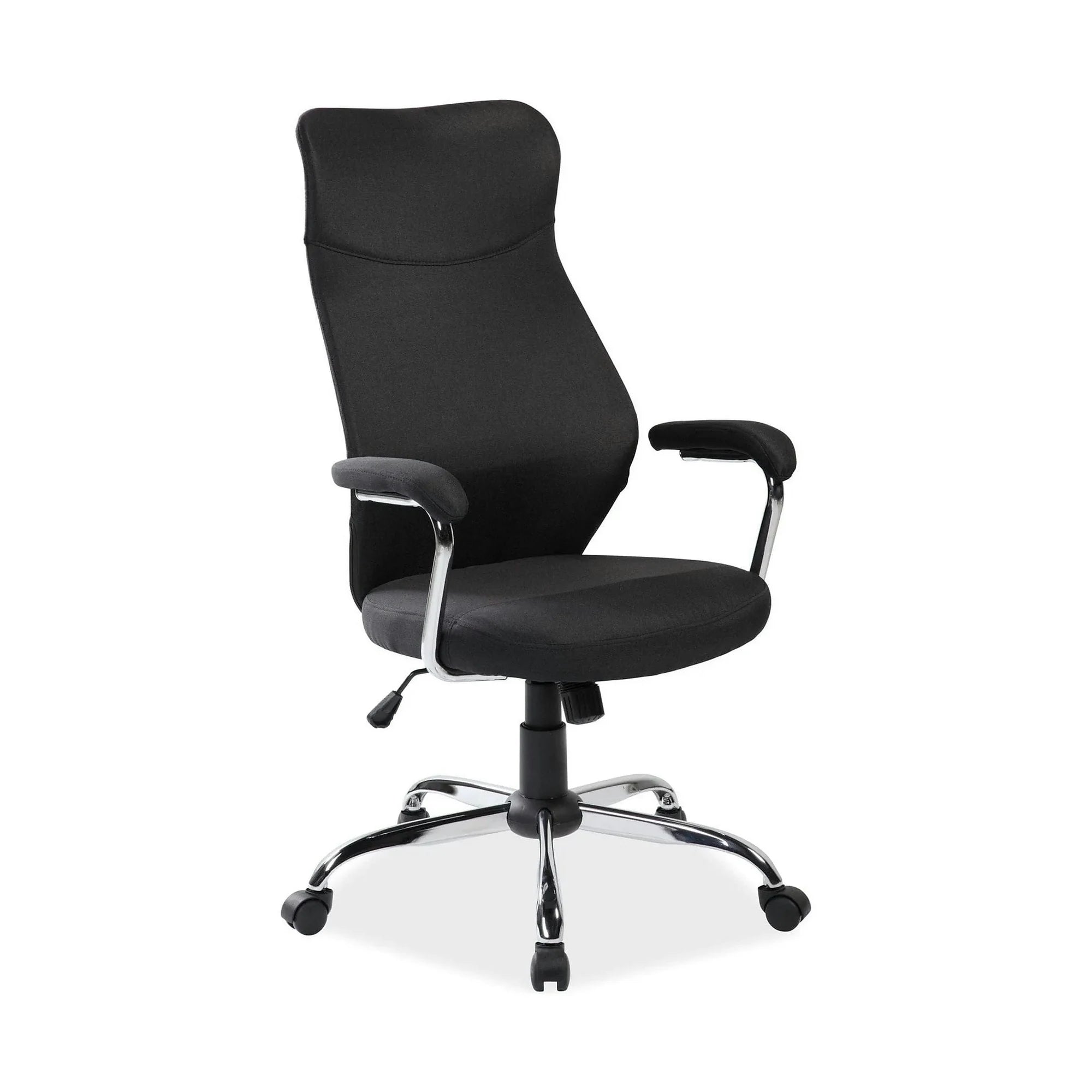 Scaun de birou Q319, negru/crom, stofa/metal/plastic, 64x52x112/122 cm