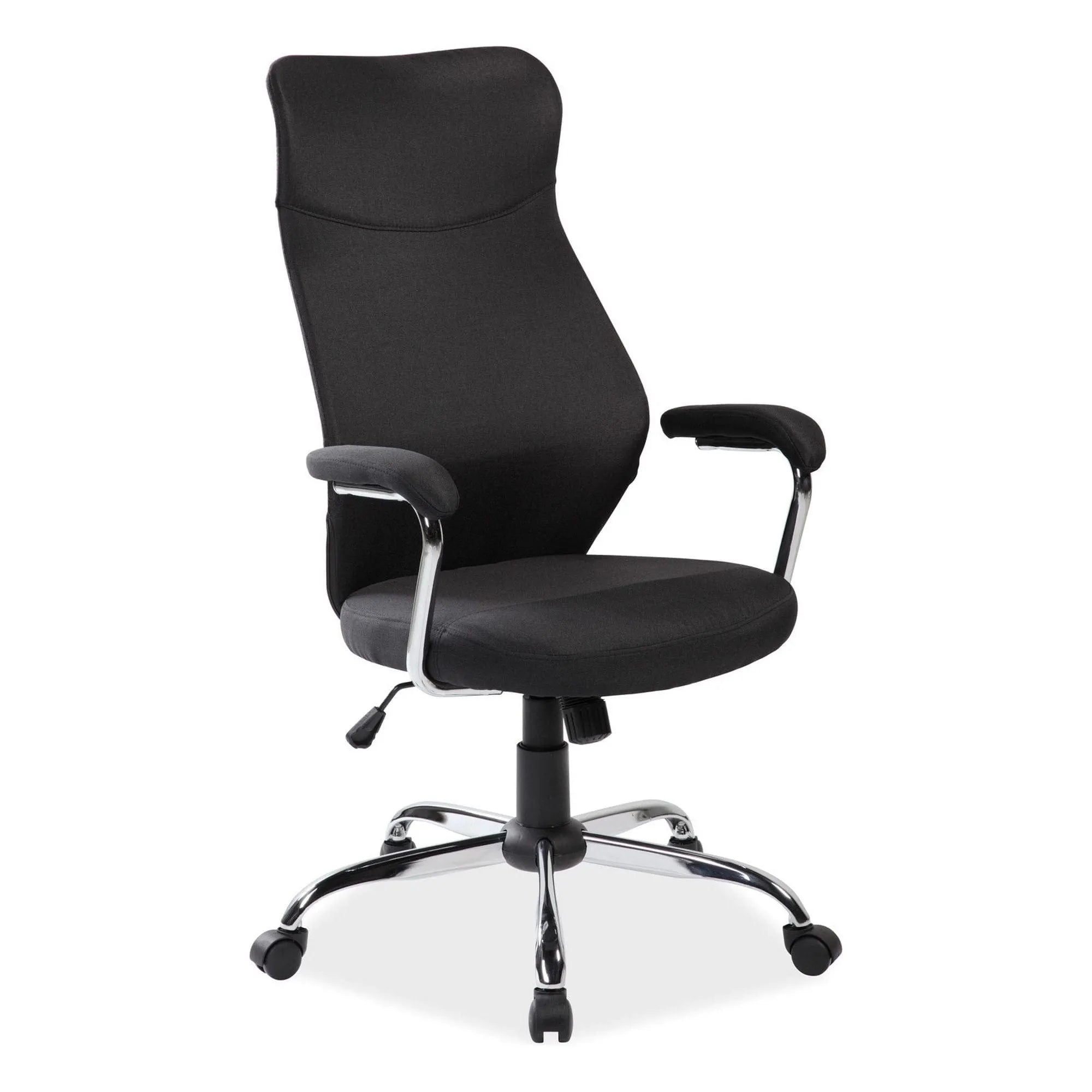 Scaun de birou Q319, negru/crom, stofa/metal/plastic, 64x52x112/122 cm