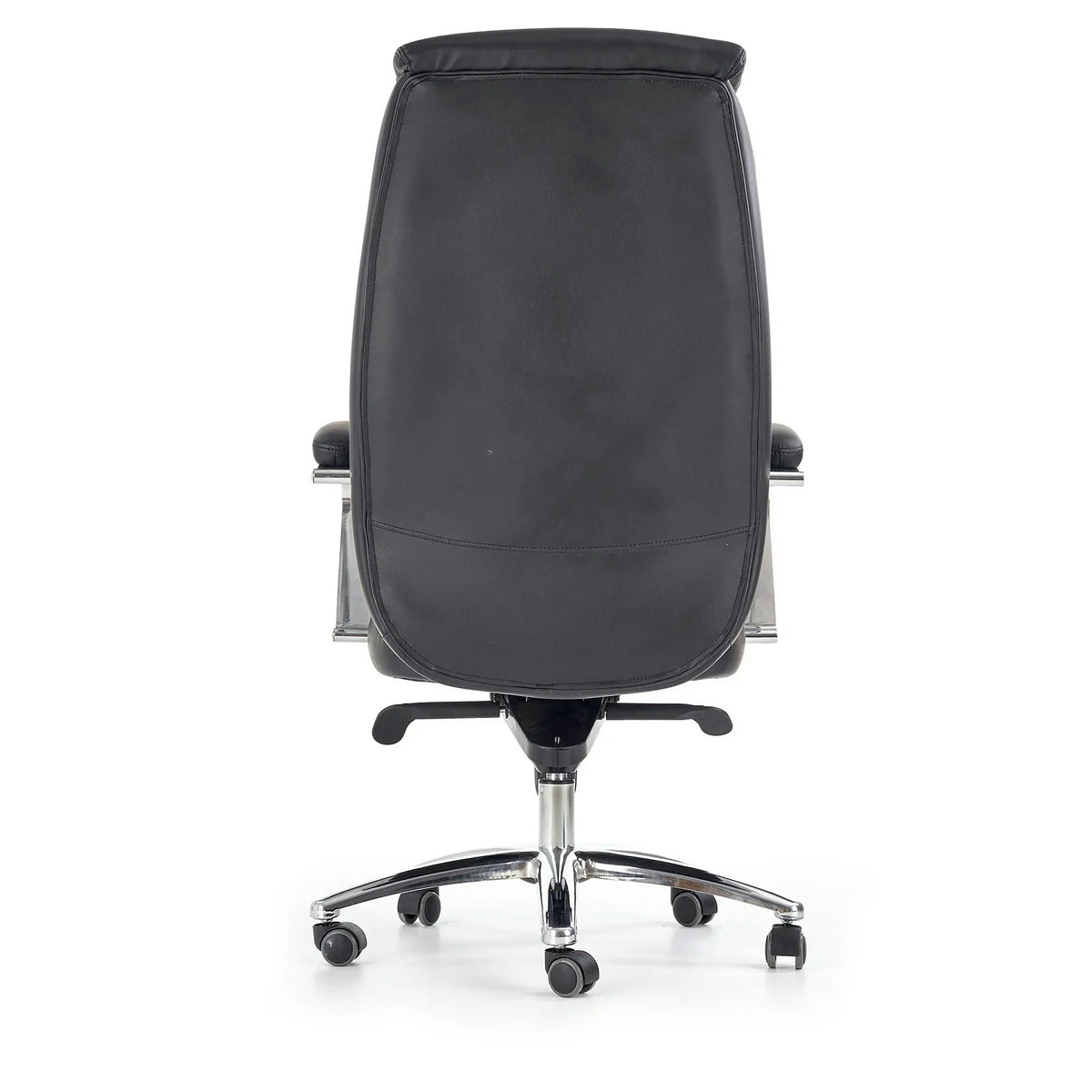 Scaun de birou QUAD, negru, piele ecologica perforata, metal, 63x70x124/132 cm