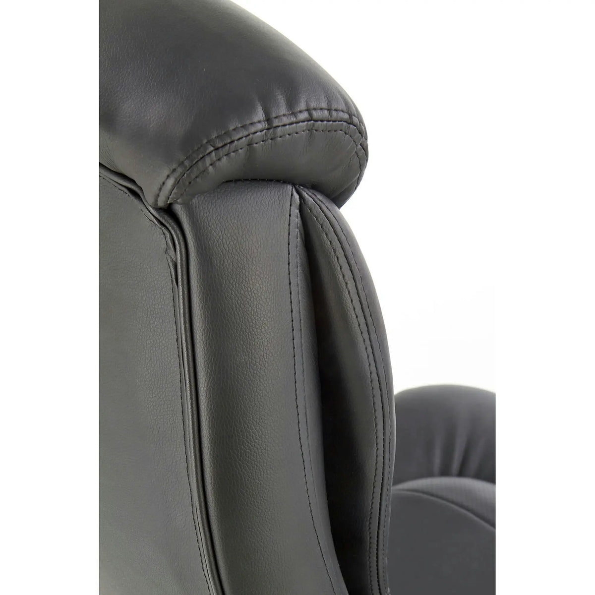 Scaun de birou QUAD, negru, piele ecologica perforata, metal, 63x70x124/132 cm