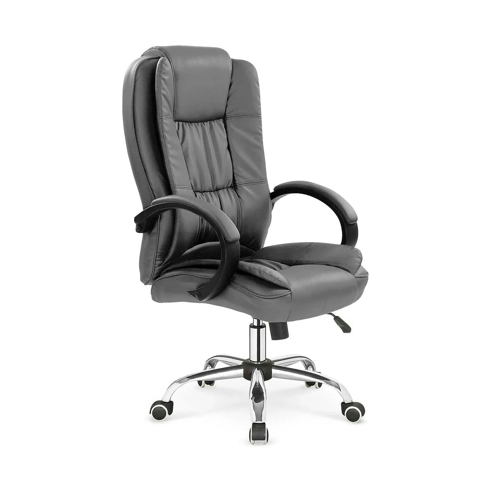 Scaun de birou RELAX, gri, piele ecologica, 64x75x110/118 cm