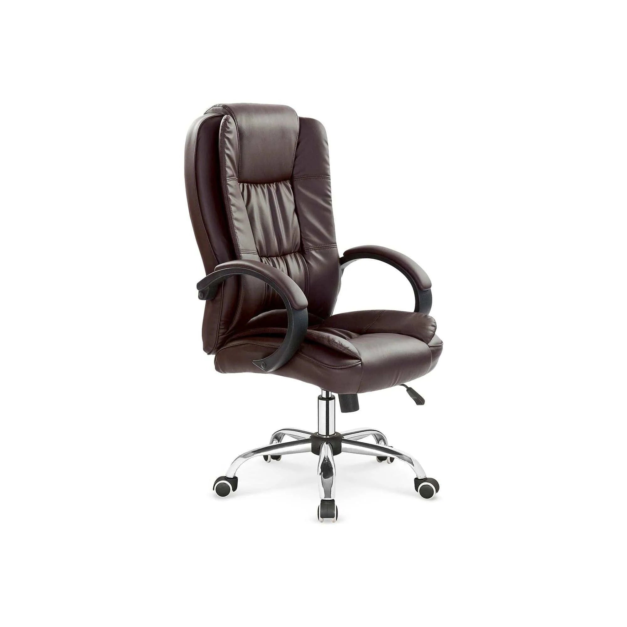 Scaun de birou RELAX, maro inchis, piele ecologica, 64x75x110/118 cm