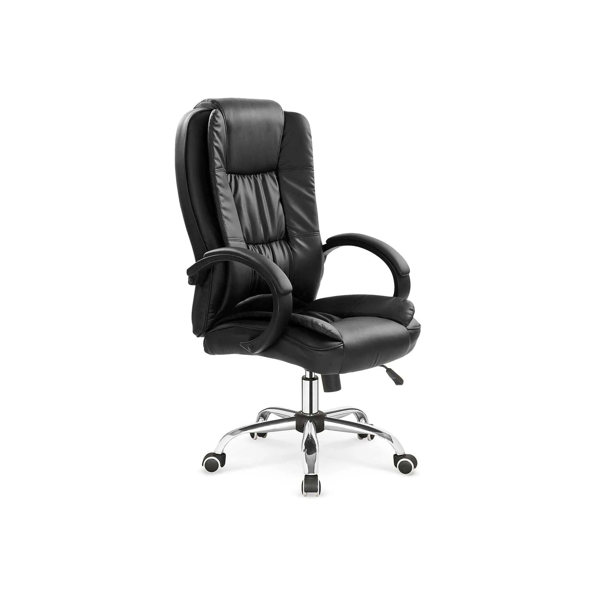 Scaun de birou RELAX, negru, piele ecologica, 64x75x110/118 cm