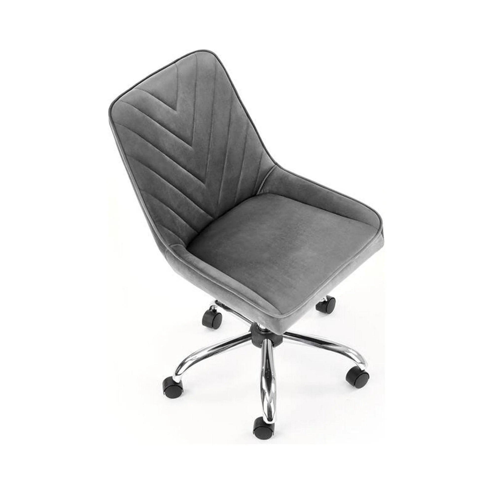 Scaun de birou RICO, gri/crom, stofa catifelata/metal, 51x54x81/91 cm