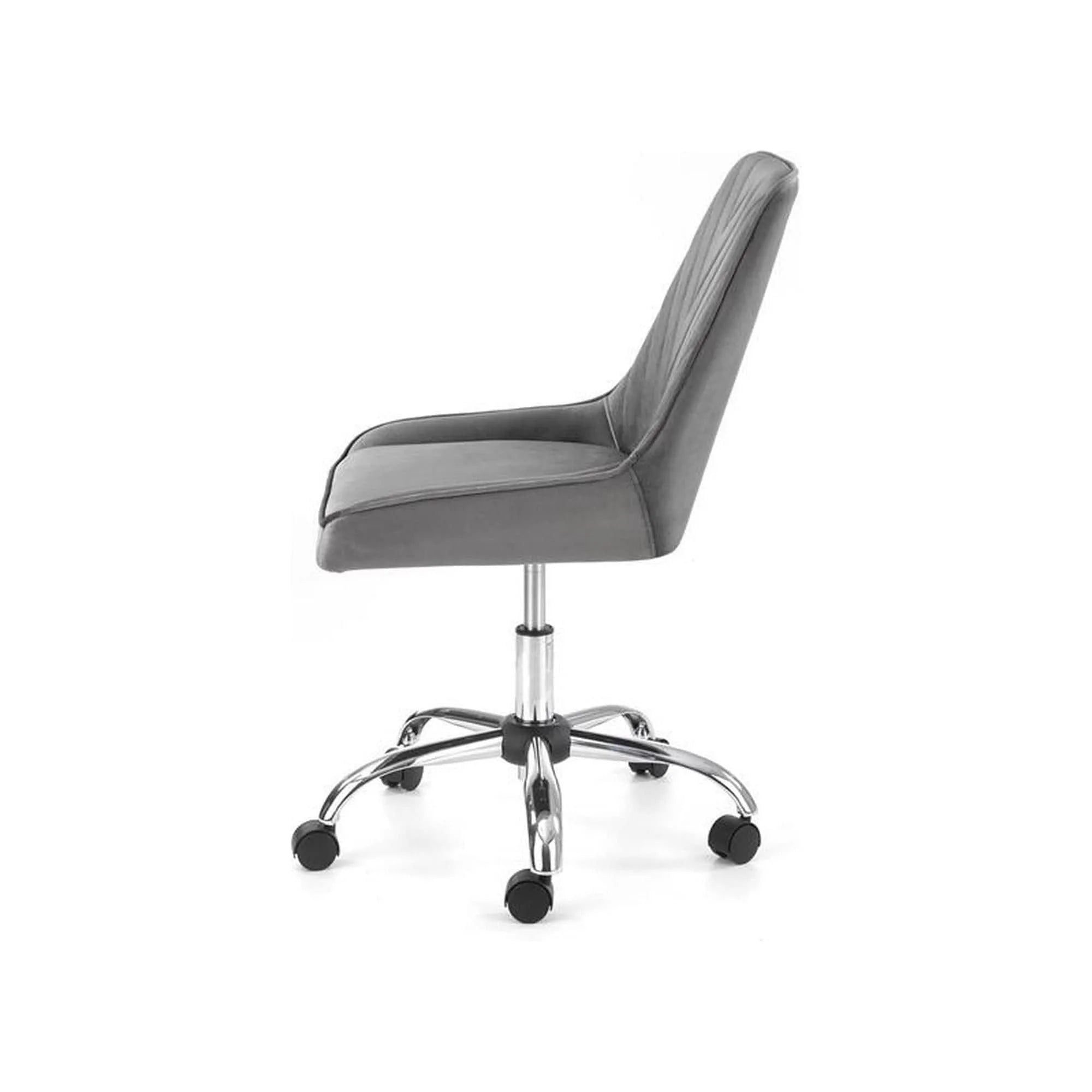 Scaun de birou RICO, gri/crom, stofa catifelata/metal, 51x54x81/91 cm
